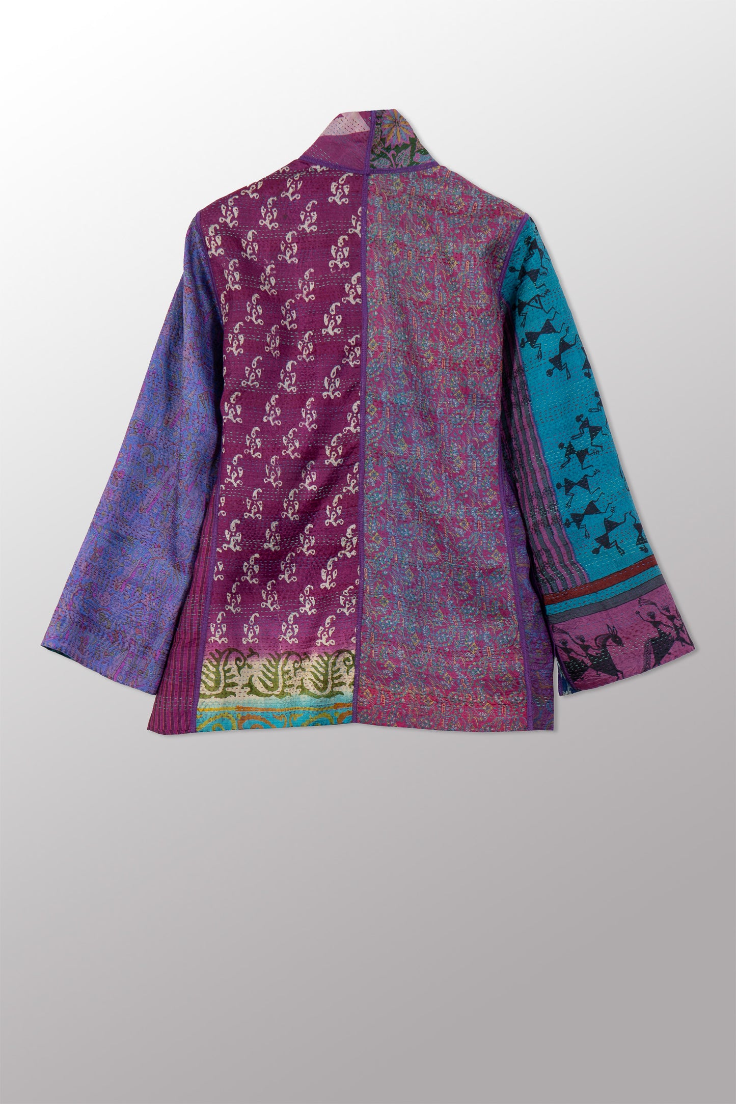 VINTAGE SILK KANTHA SHORT JKT - sv2007-0062m -