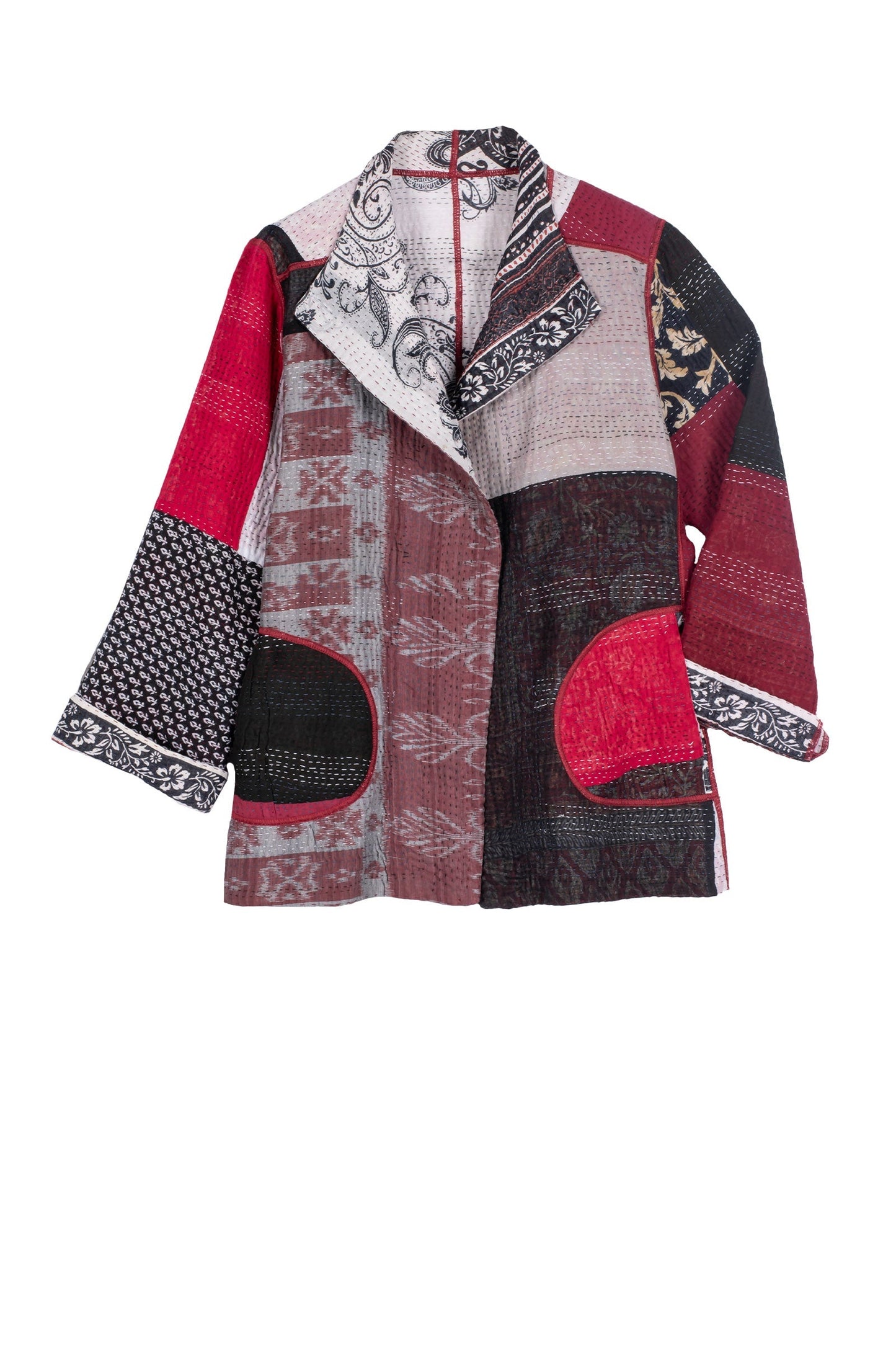PAISLEY & PATCH KANTHA SHORT JKT - py4007-wht -