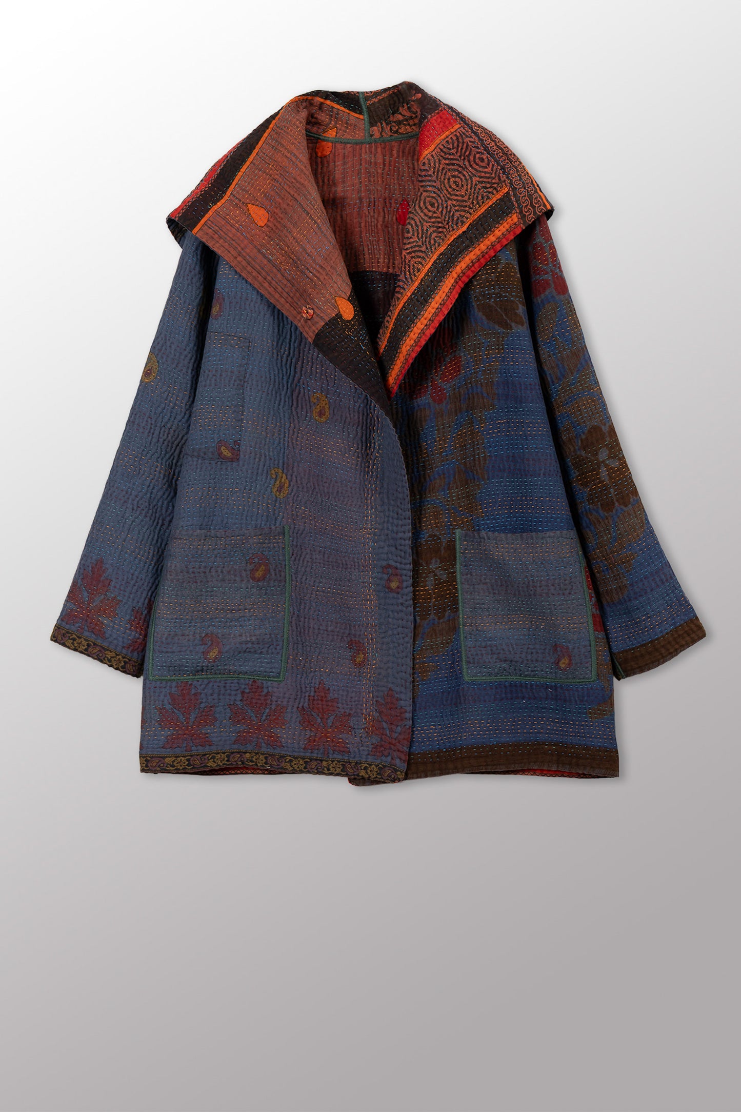 COTTON OVERDYE KANTHA POCKET JKT - ov4002-corg017a -