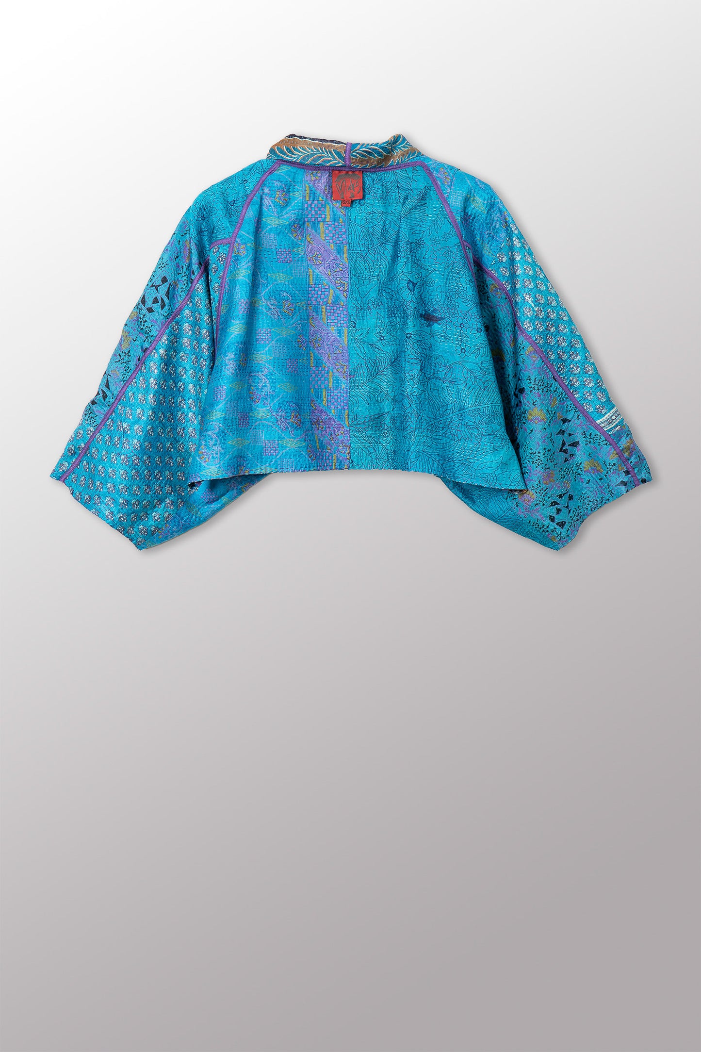 VINTAGE SILK KANTHA PUFF SLV. SHRUG - sv2062-0019a -