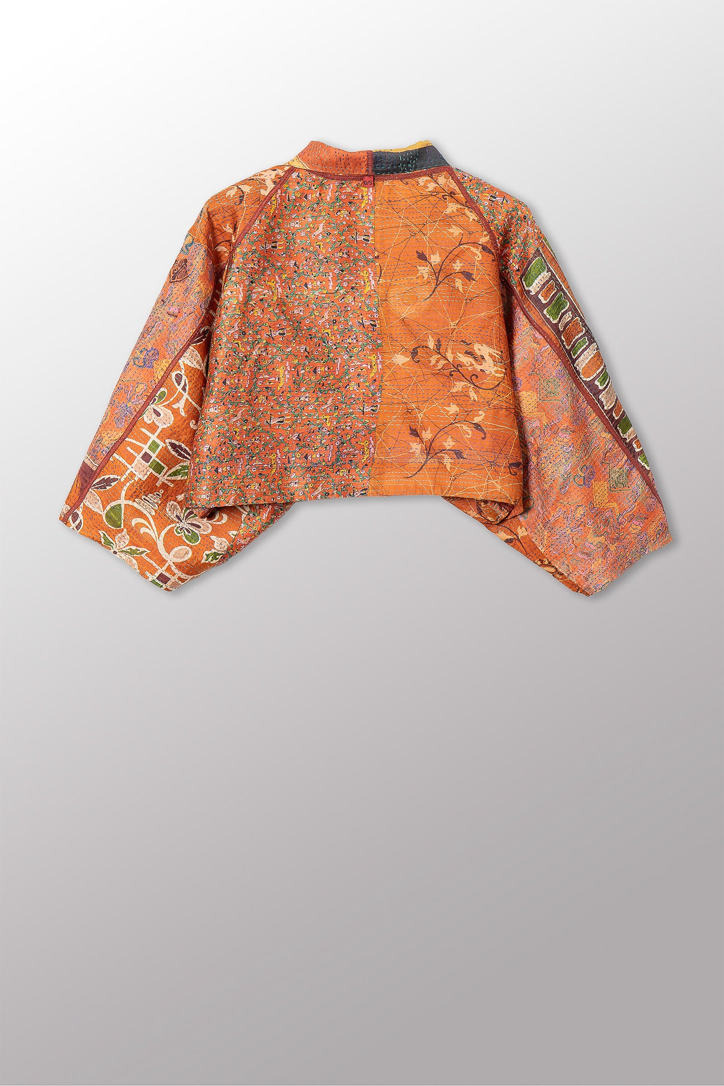 VINTAGE SILK KANTHA PUFF SLV. SHRUG - sv2062-0017a -