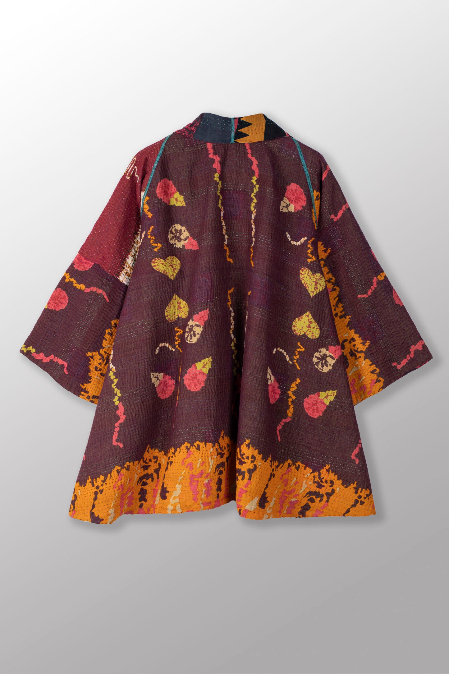 VINTAGE COTTON KANTHA KIMONO JACKET - cv4004-0206a -