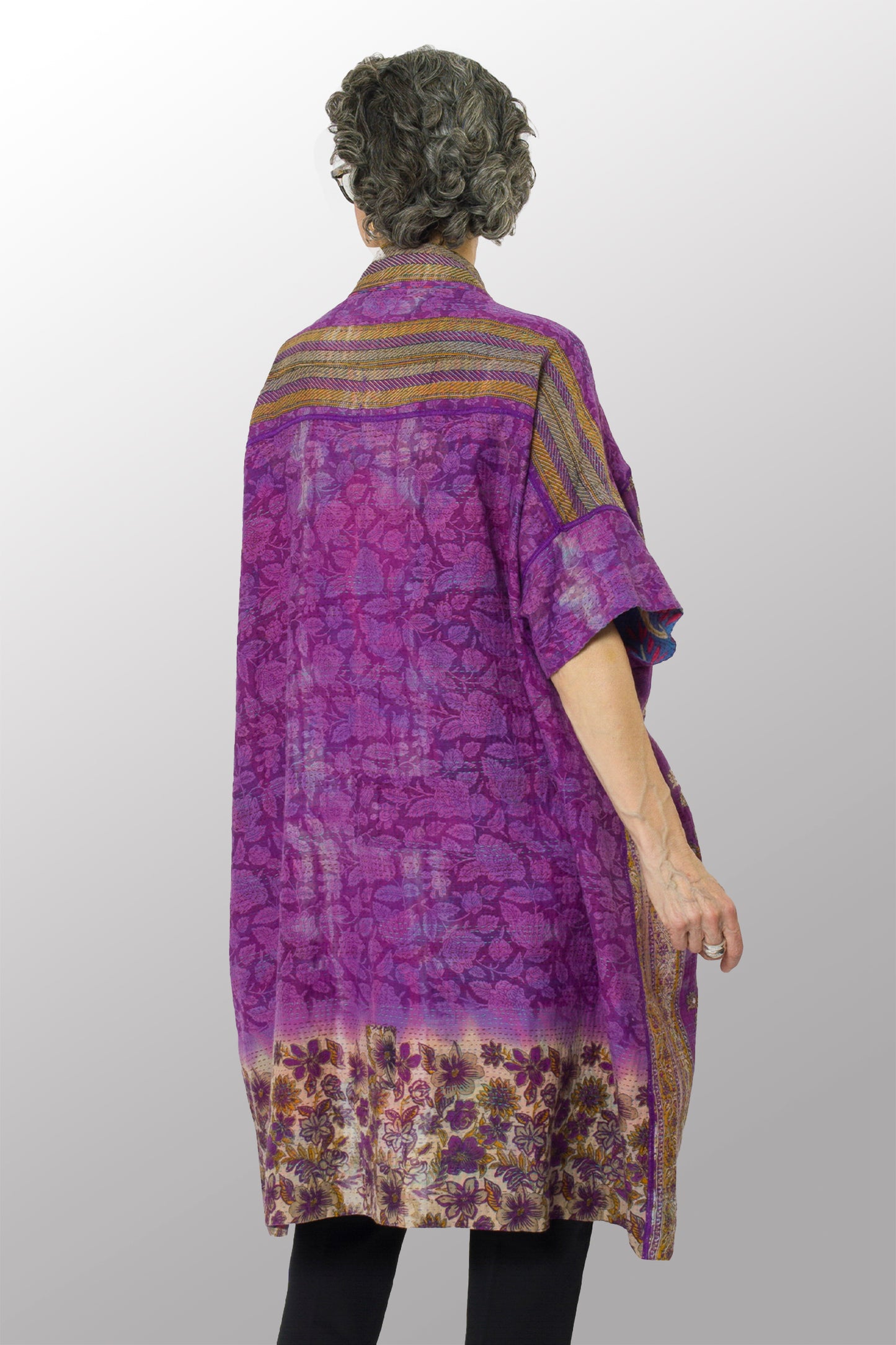 VINTAGE COTTON KANTHA WIDE SHIRT DRESS - cv2448-0001a -