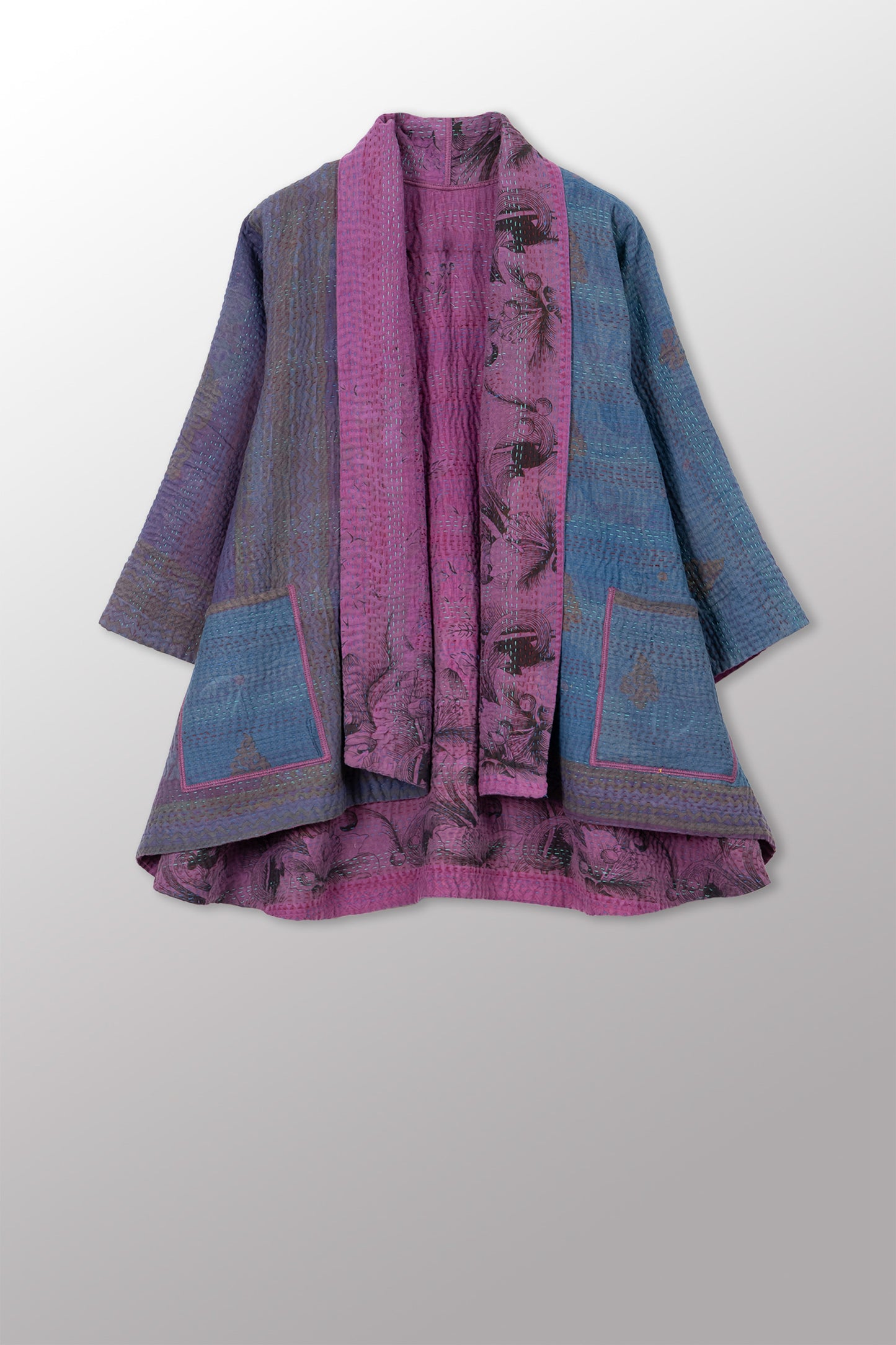 COTTON OVERDYE KANTHA KIMONO JKT - ov4004-cprp009a -