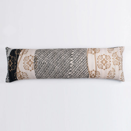 Cotton Ombre Handmade Kantha Lumber Pillow -Gray