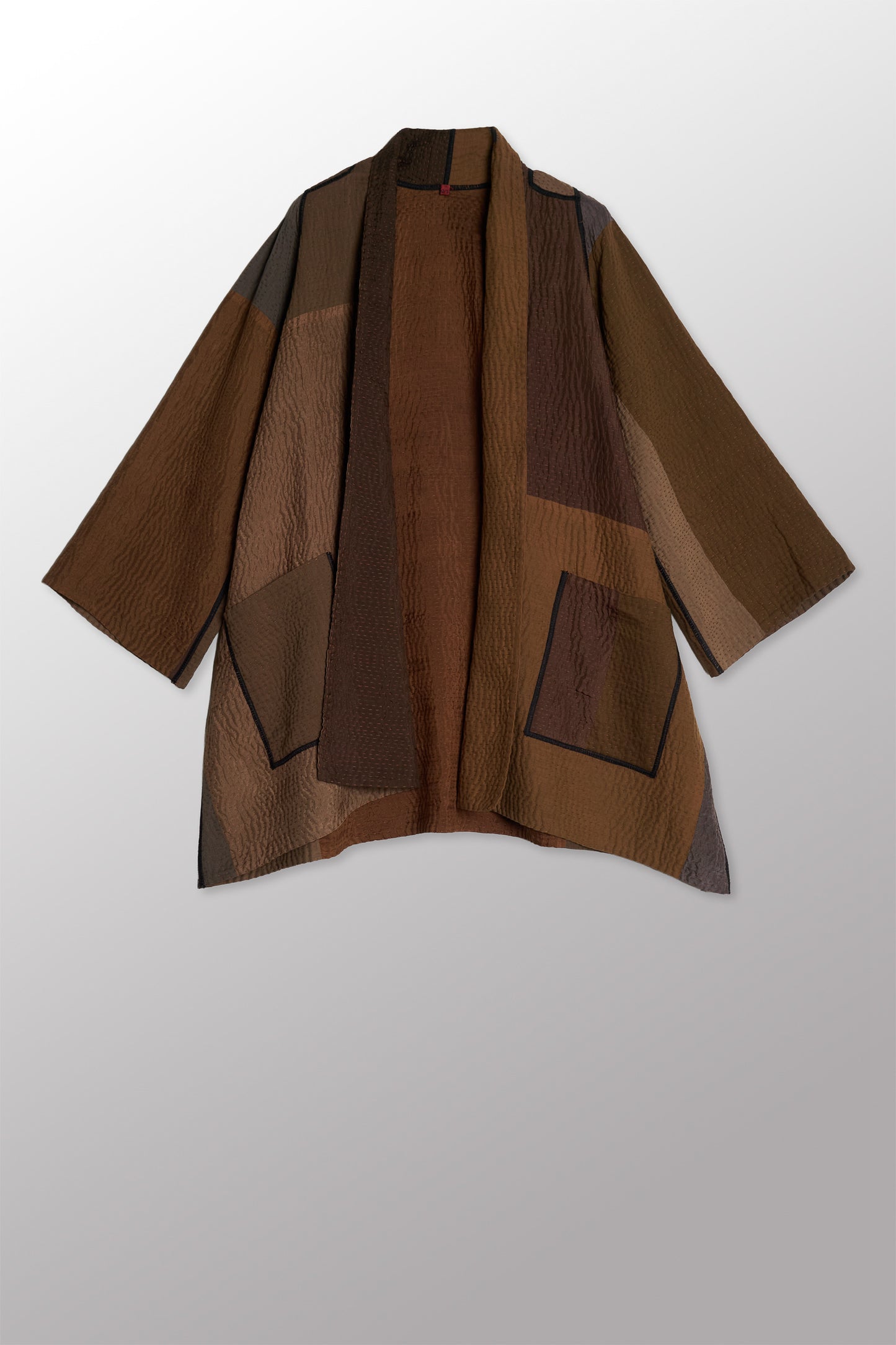 JAIPUR PATCH KANTHA A-LINE JKT - jp4003-brn -