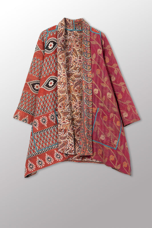 VINTAGE COTTON KANTHA A-LINE JKT - cv4003-0470a -