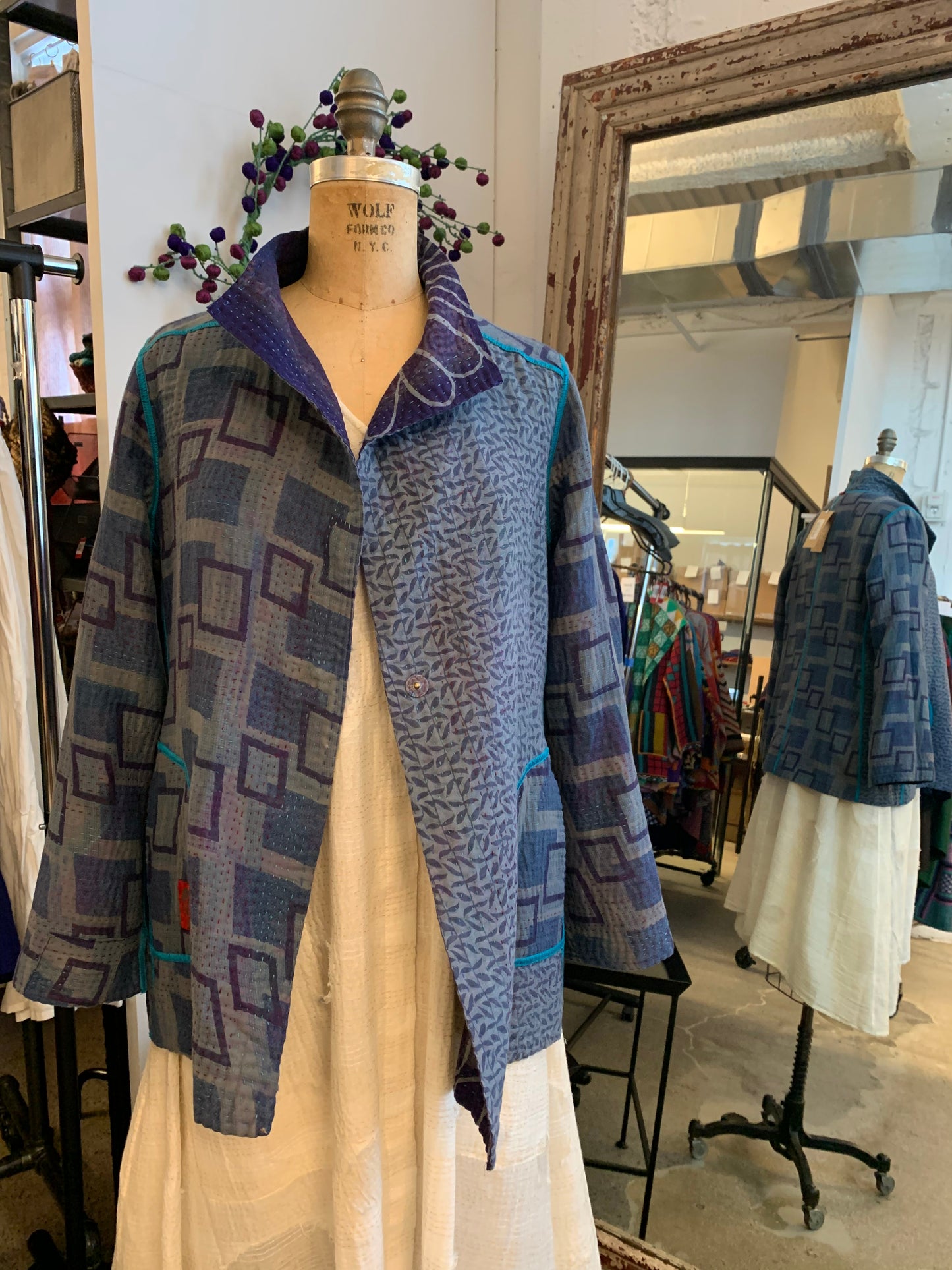 VINTAGE COTTON KANTHA SHORT JKT - cv4007-0335m -