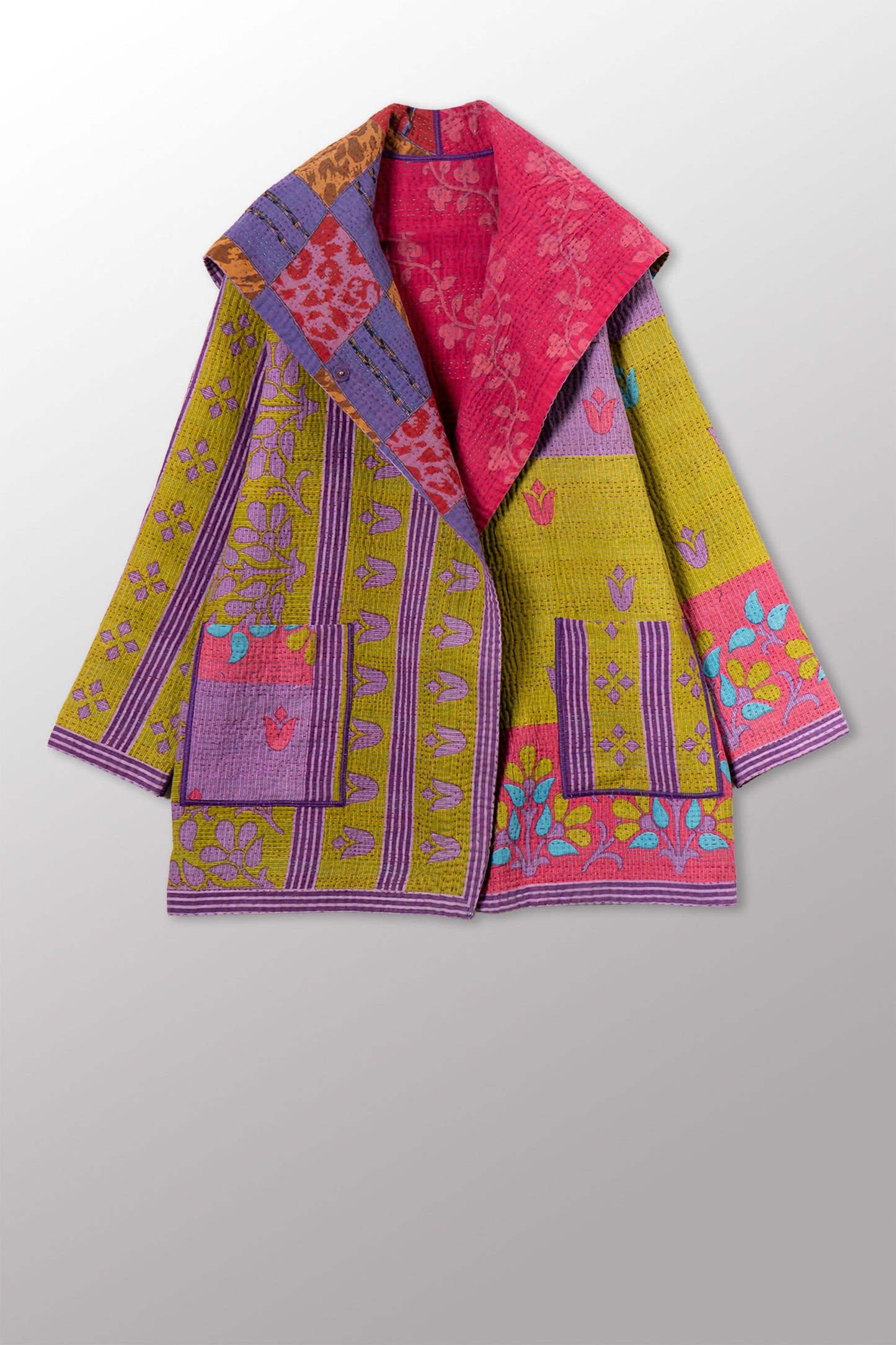 COTTON OVERDYE KANTHA POCKET JKT - ov4002-cpik001a -