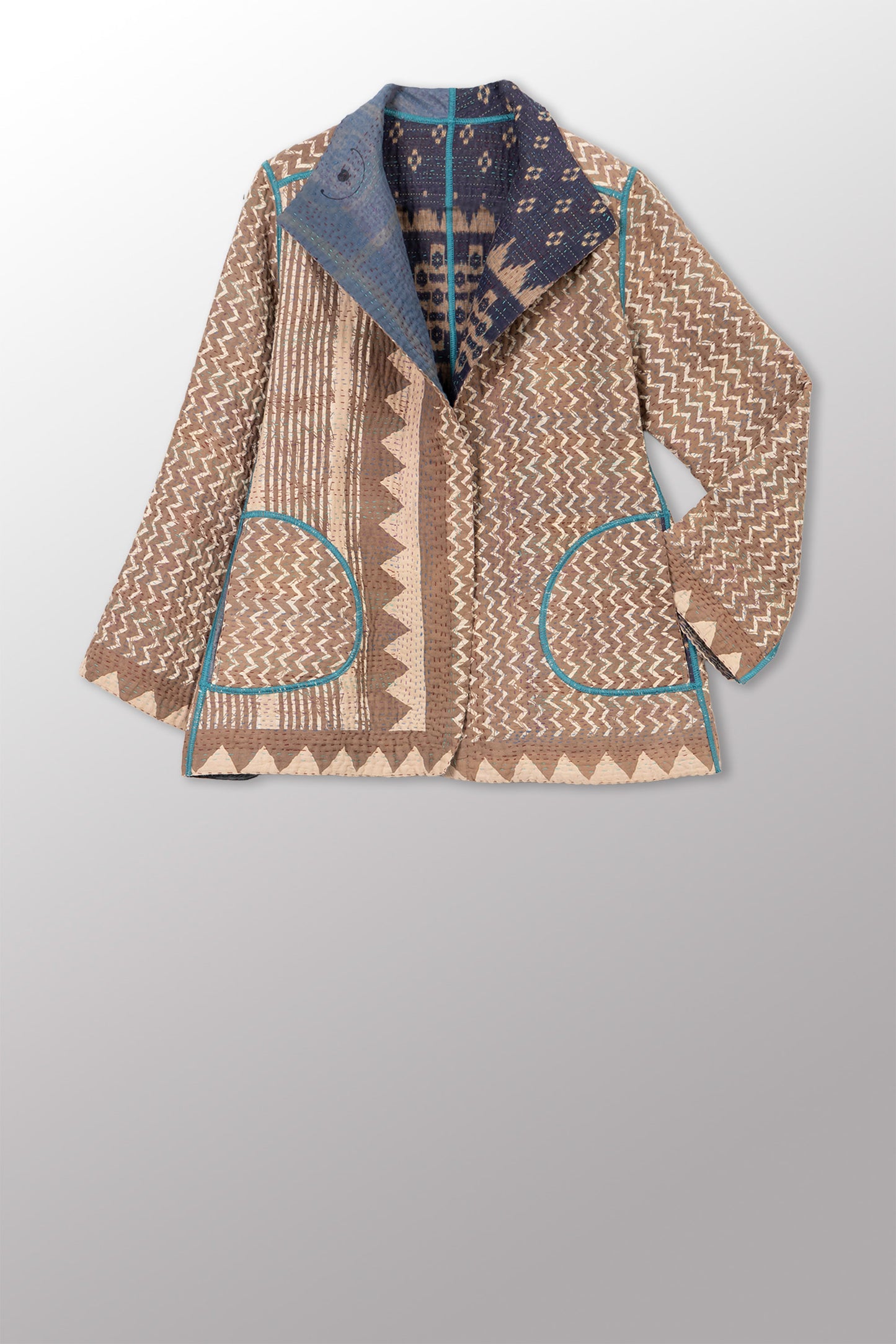 COTTON OVERDYE KANTHA SHORT JKT - ov4007-cgry001m -