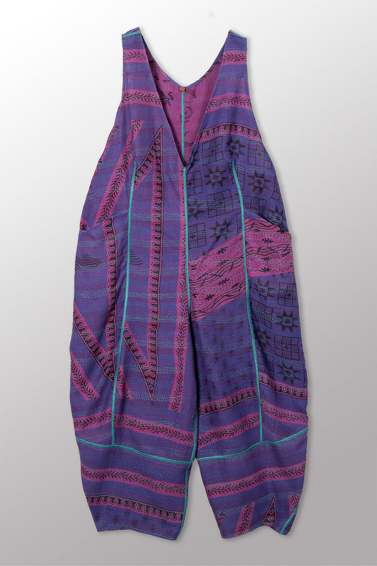 VINTAGE COTTON & NEW VOILE KANTHA V-NECK JUMPER - cn2622-0003m -