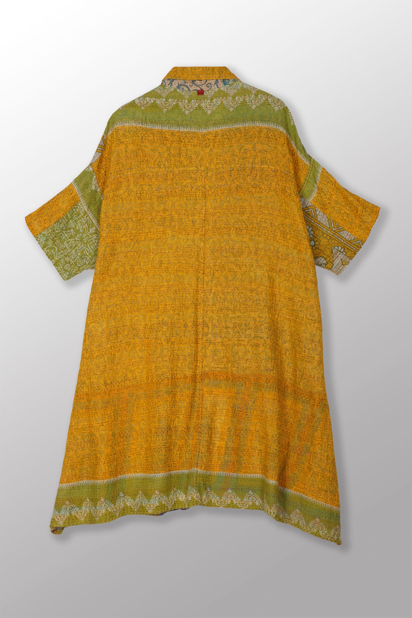 VINTAGE COTTON KANTHA HALF SLV. SHIRT DRESS - cv2429-0011a -