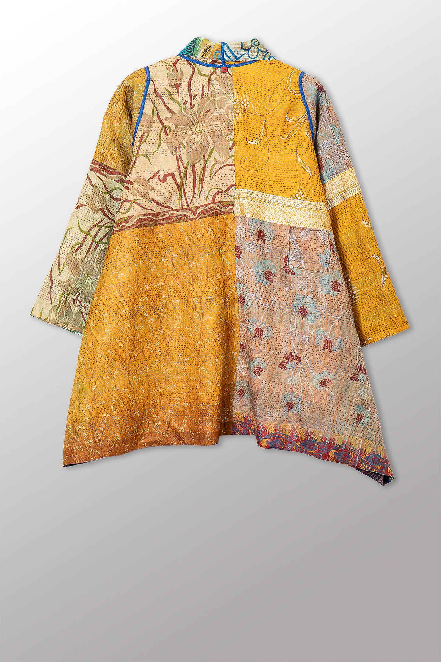 VINTAGE SILK KANTHA A-LINE JKT - sv2003-0415a -