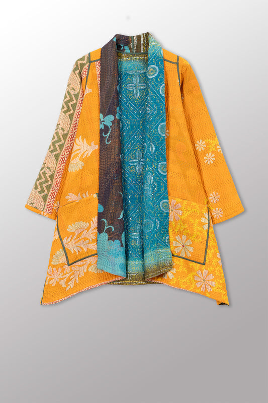 VINTAGE COTTON KANTHA A-LINE JKT - cv4003-0465a -