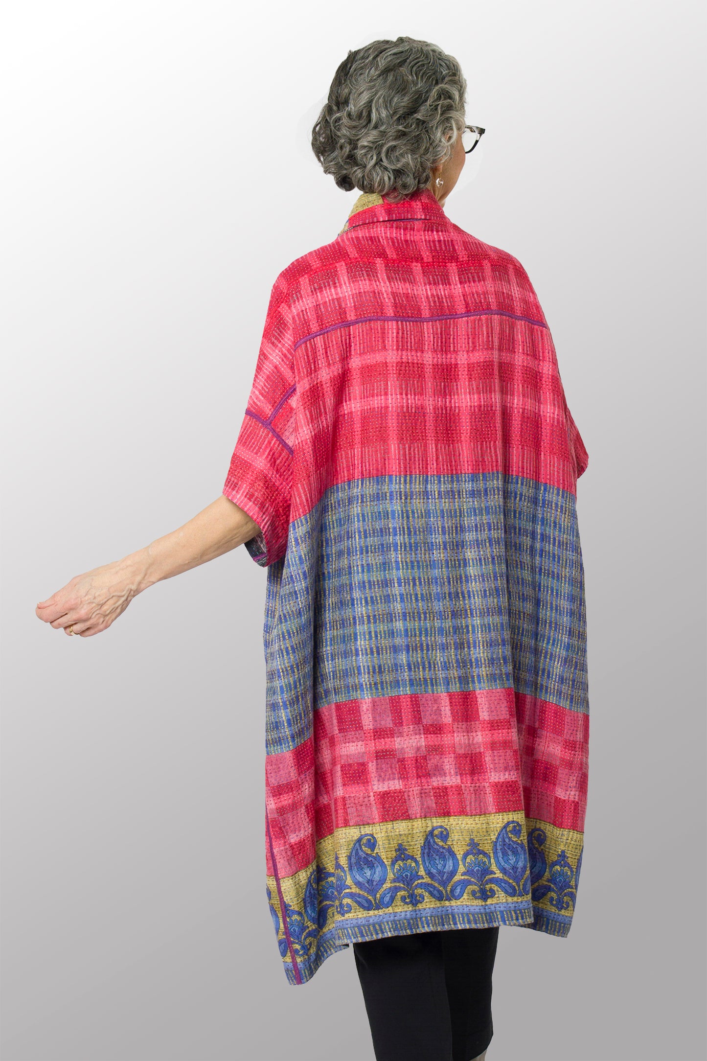 VINTAGE COTTON KANTHA WIDE SHIRT DRESS - cv2448-0002a -