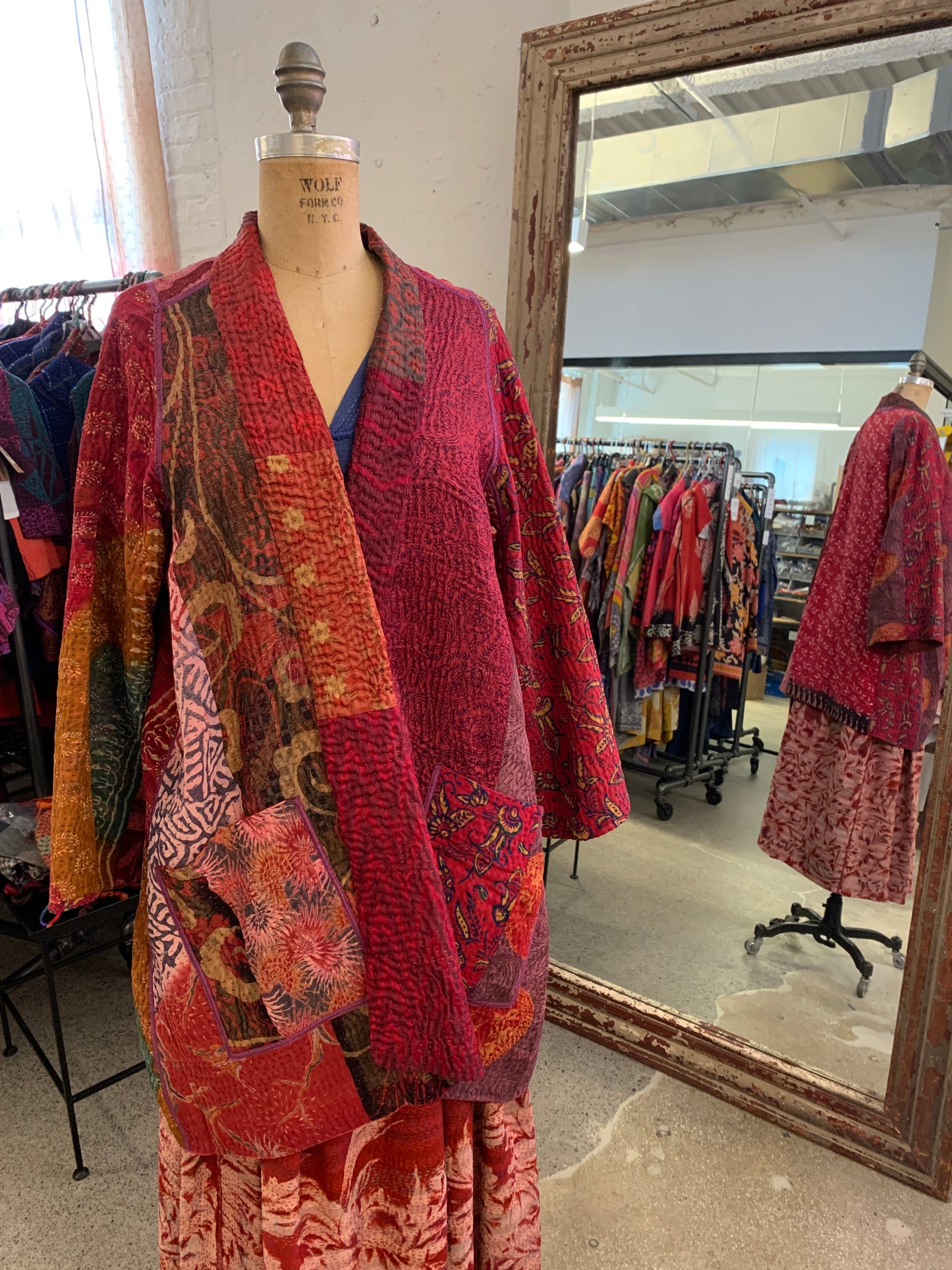 JACQUARD SILK KANTHA A-LINE JKT - js4003-mar -