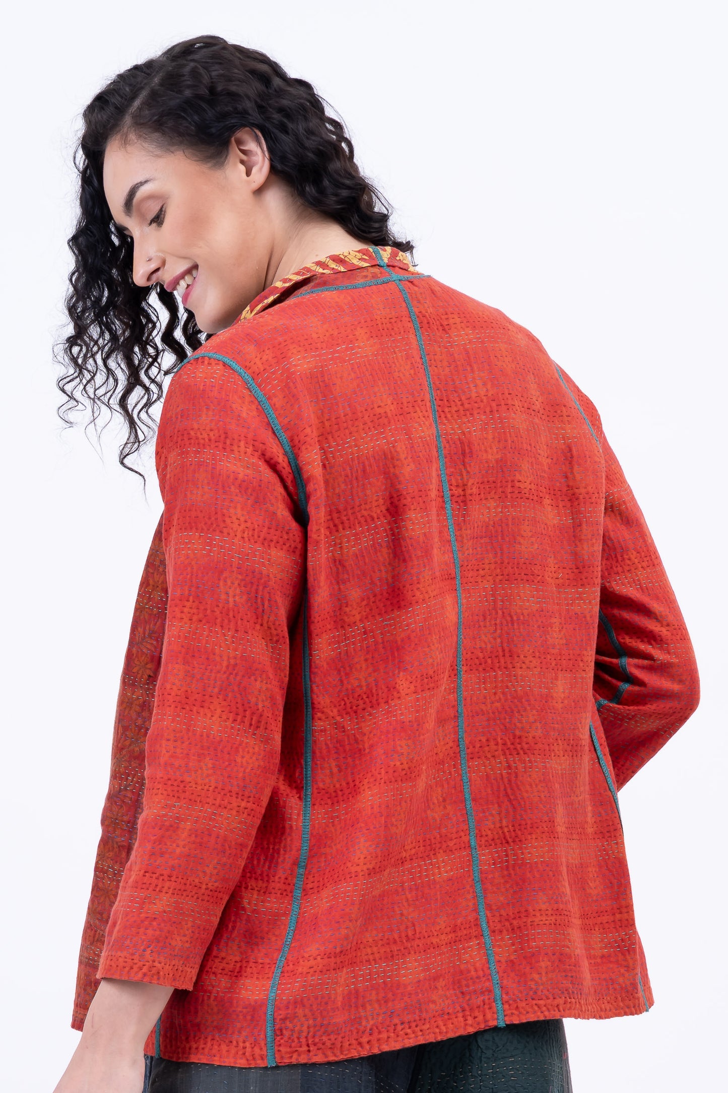 VINTAGE COTTON KANTHA SHORT JKT - cv2007-0092l -