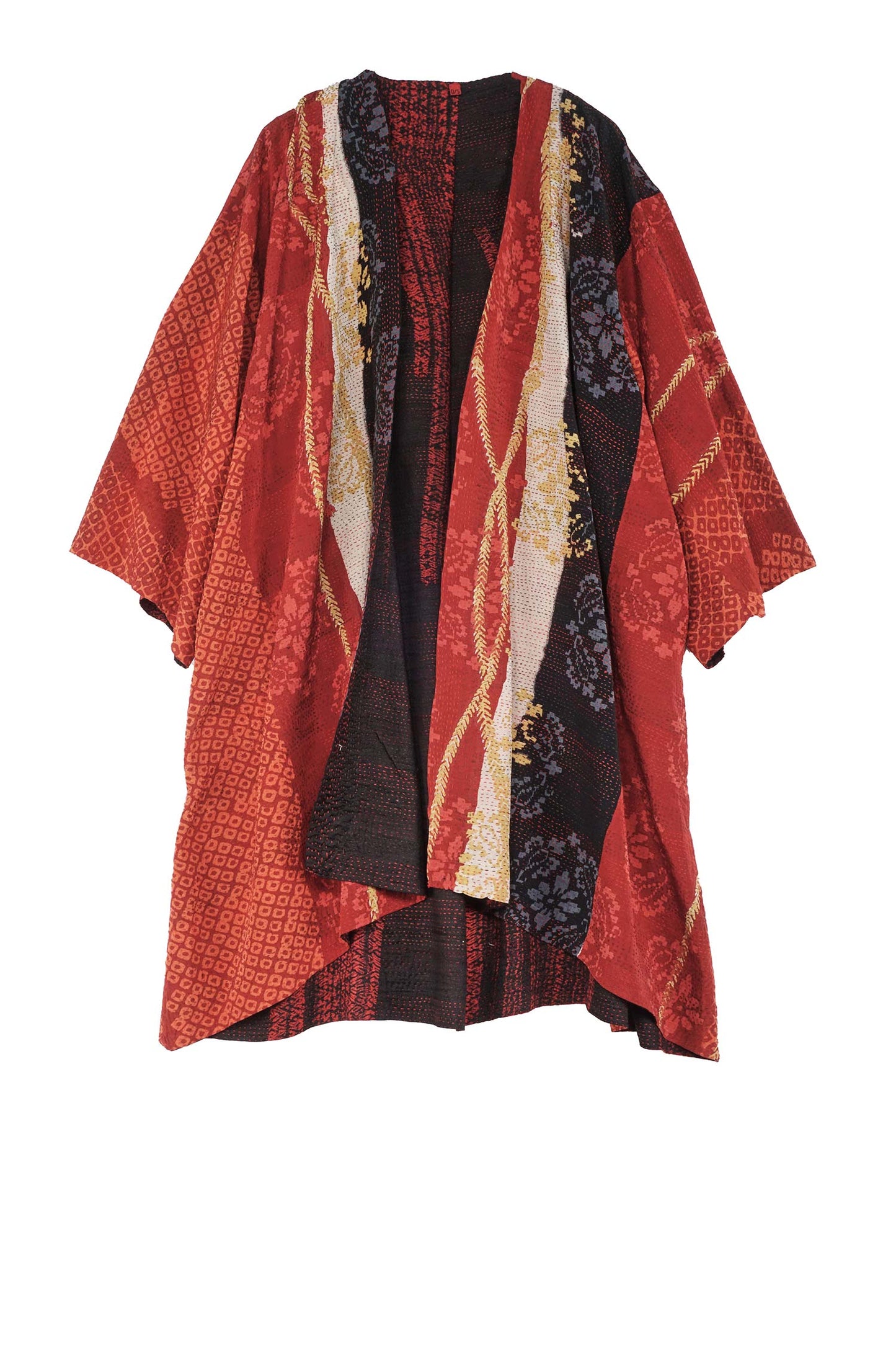 KIMONO PRINT KANTHA KIMONO DUSTER - kp2317-red -