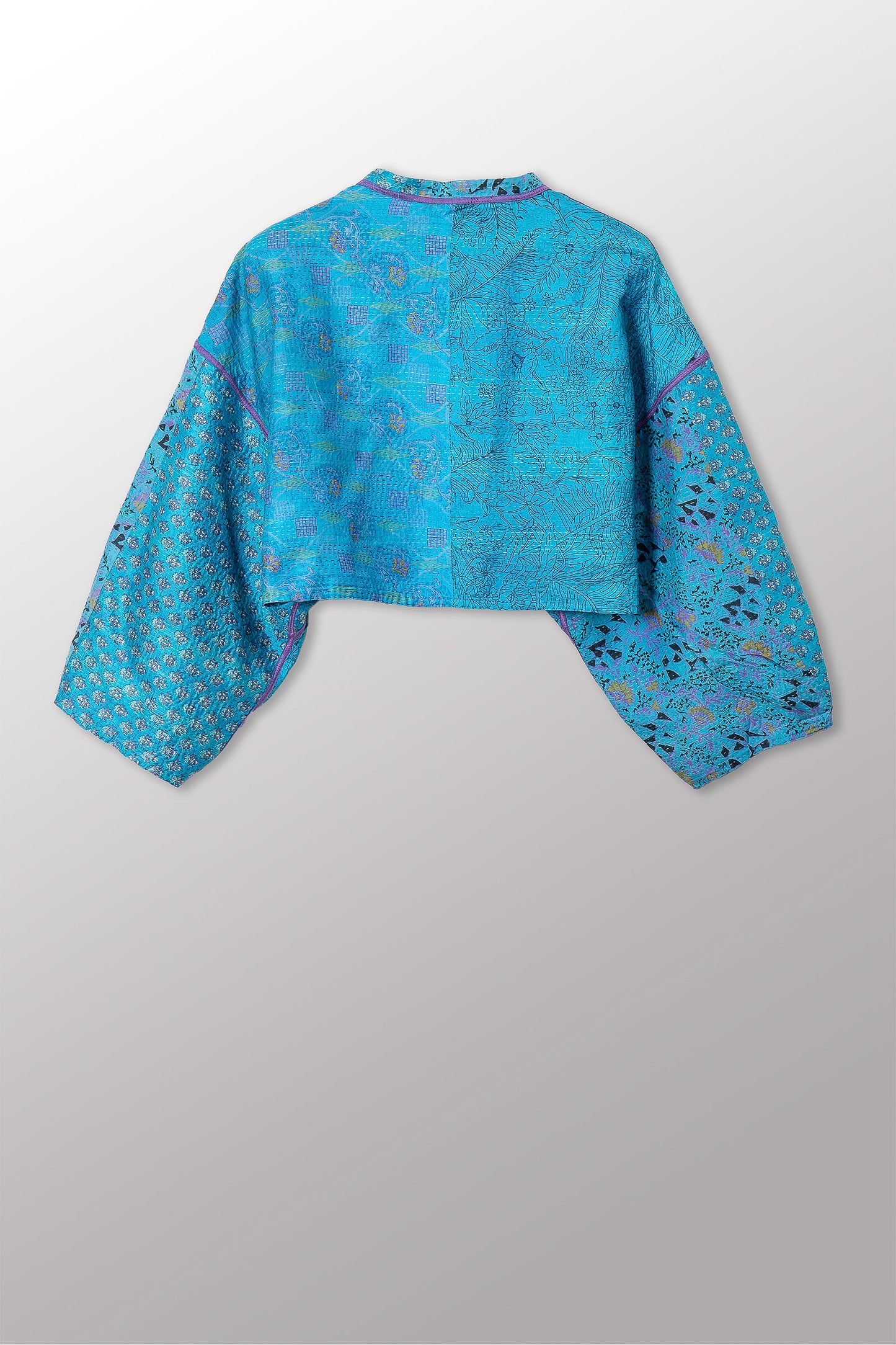 VINTAGE SILK KANTHA SLEEVE JACKET - sv2090-0007m -