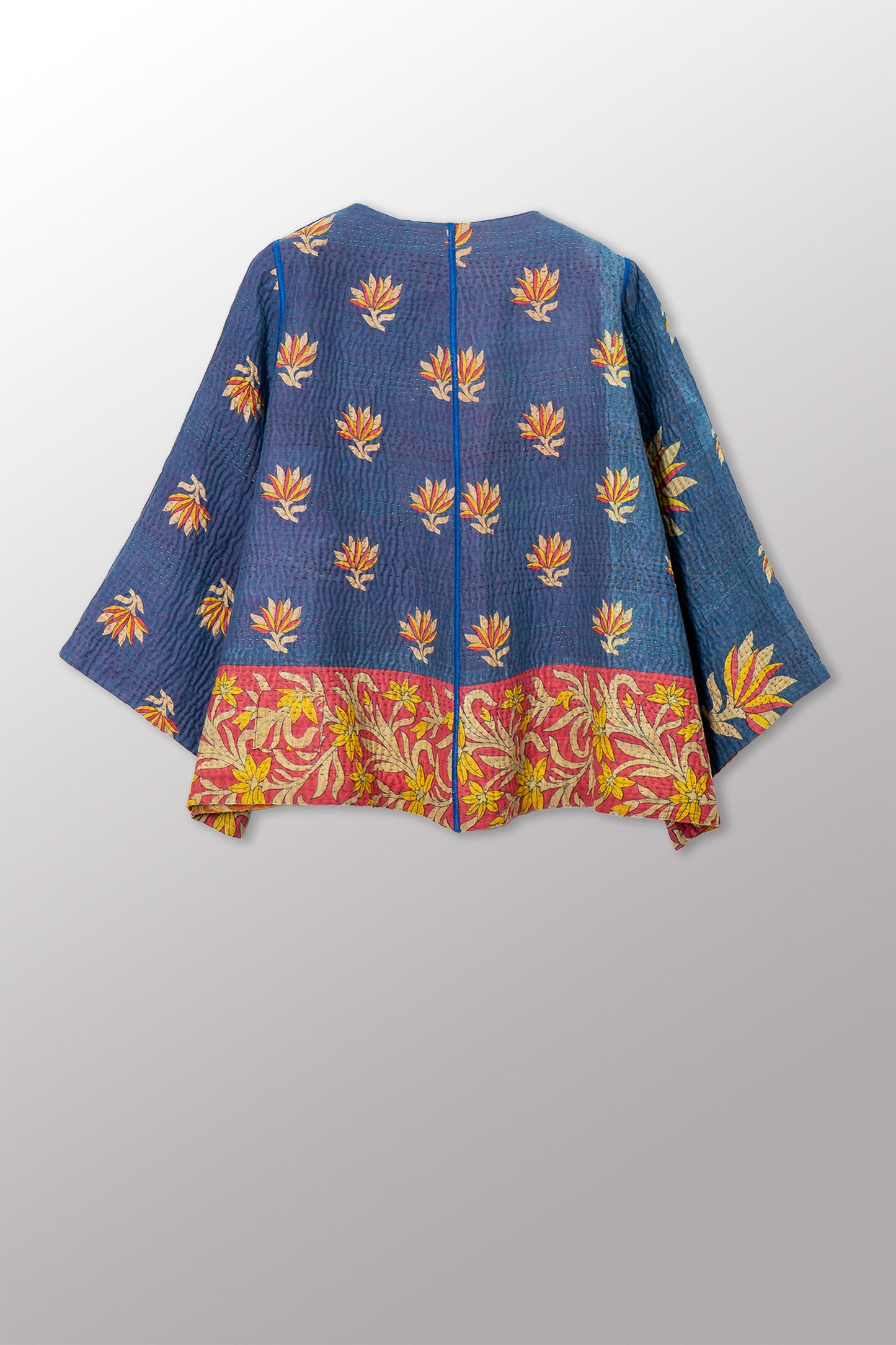 VINTAGE COTTON KANTHA BELL SHAPE JKT - cv4048-0049a -