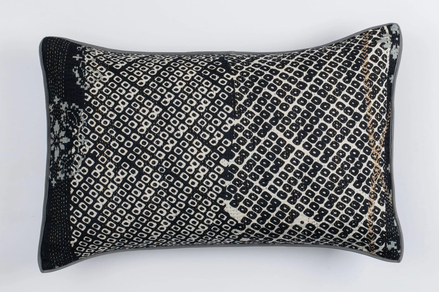 Kimono Print  Black Pillow