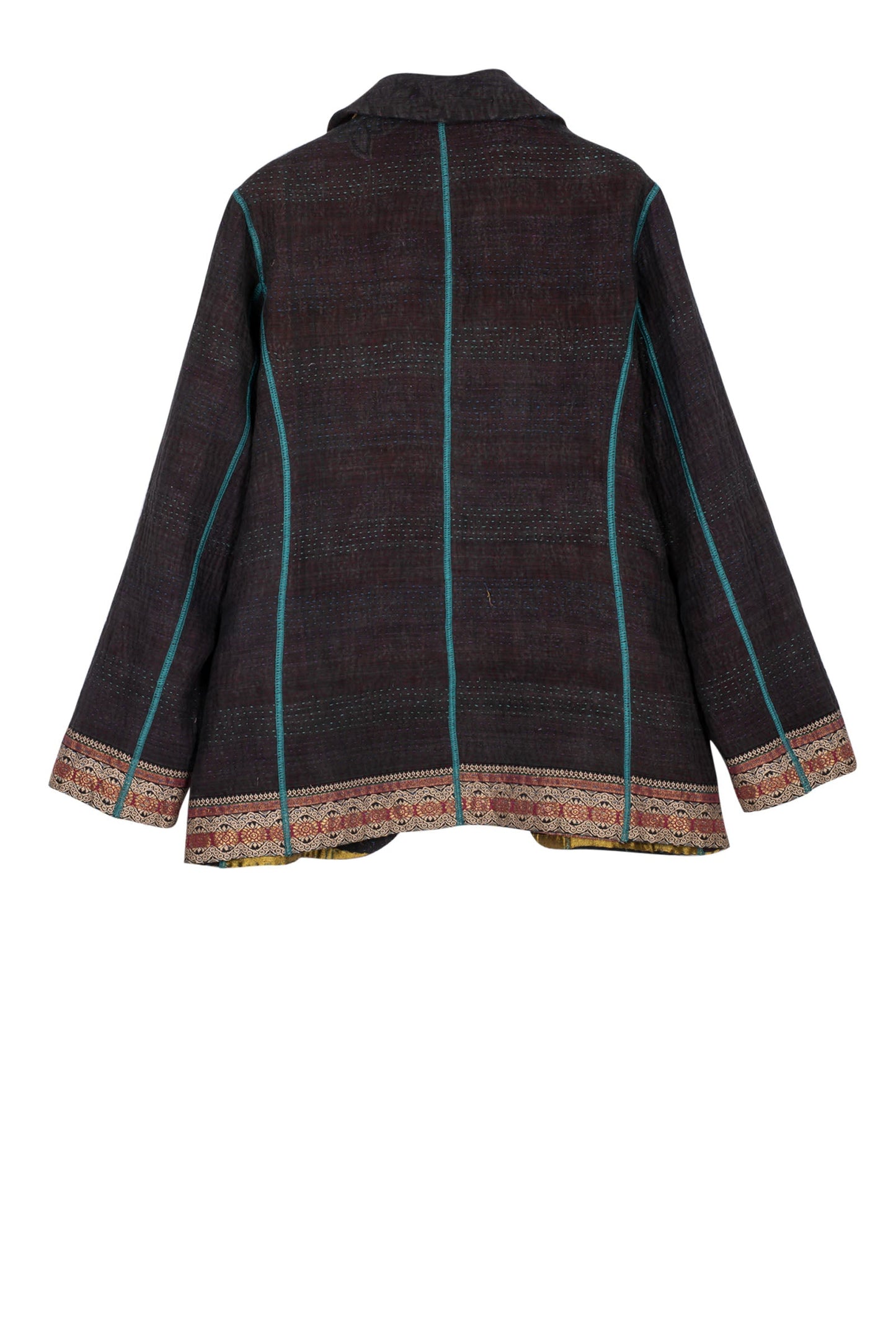 WOVEN VINTAGE COTTON KANTHA BASIC JACKET - fw4052-5001s -