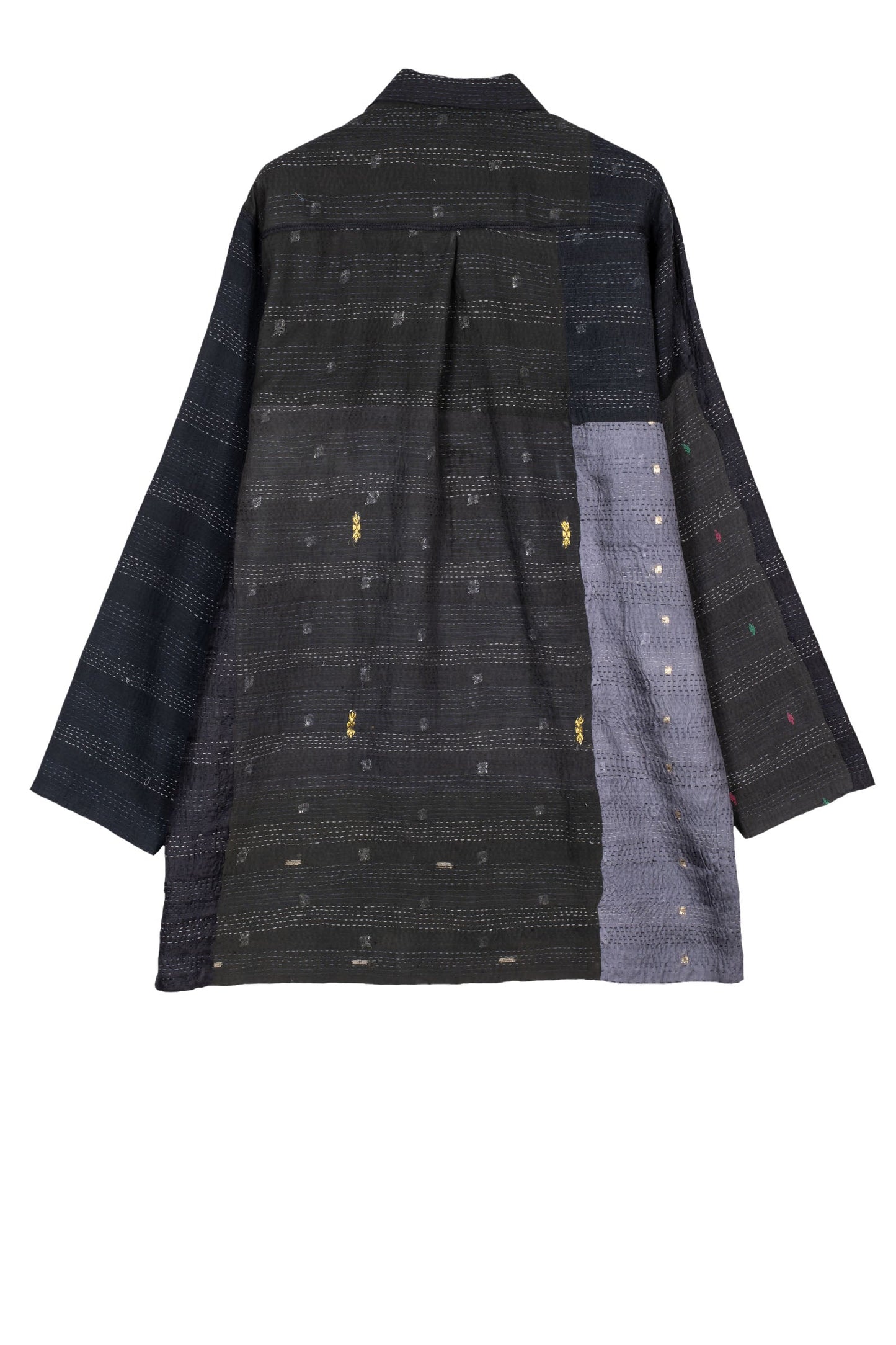 JAIPUR PATCH KANTHA SHIRT JACKET - jp2023-blk -