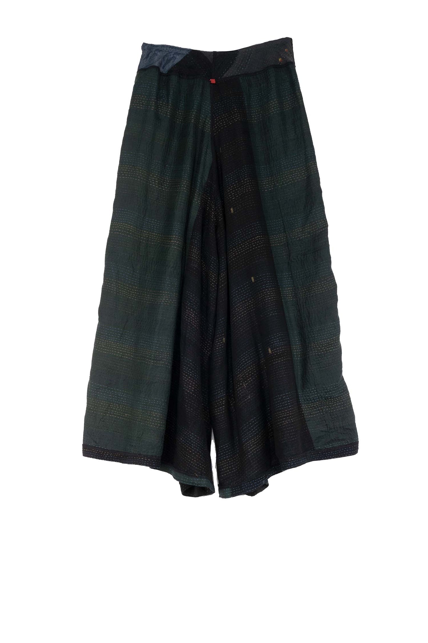 JAIPUR PATCH KANTHA WIDE LEG PANTS - jp2623-blk -