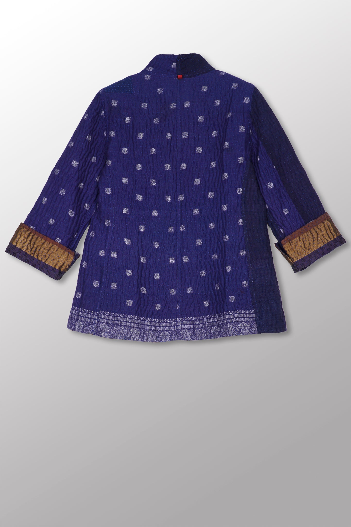 JACQUARD WITH WOVEN KANTHA SHORT JACKET - jq5007-0001m -