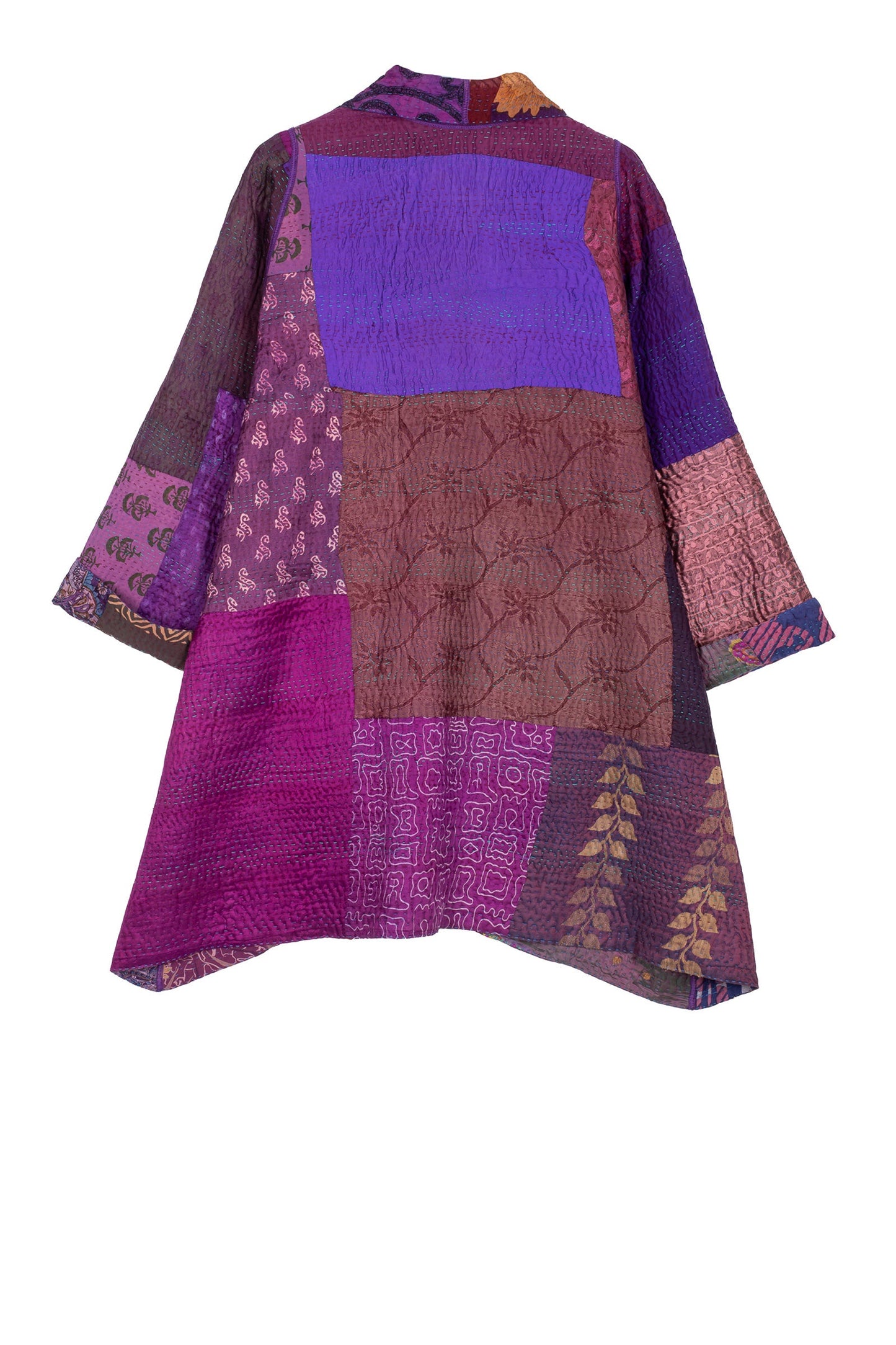 JACQUARD SILK KANTHA A-LINE JKT - js4003-prp -