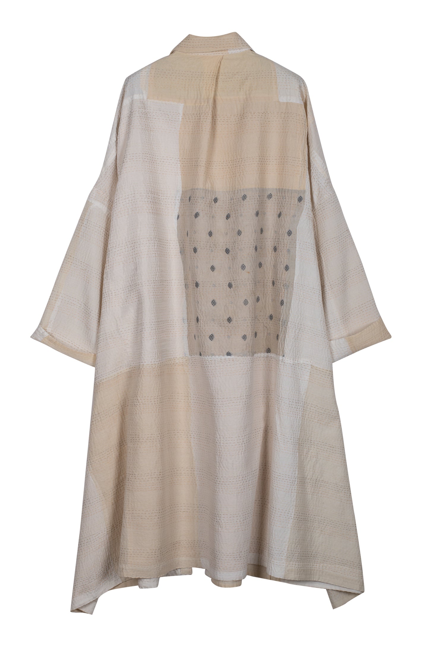 JAIPUR WHITE KANTHA OVERSIZE DRESS - jw2432-ivy -