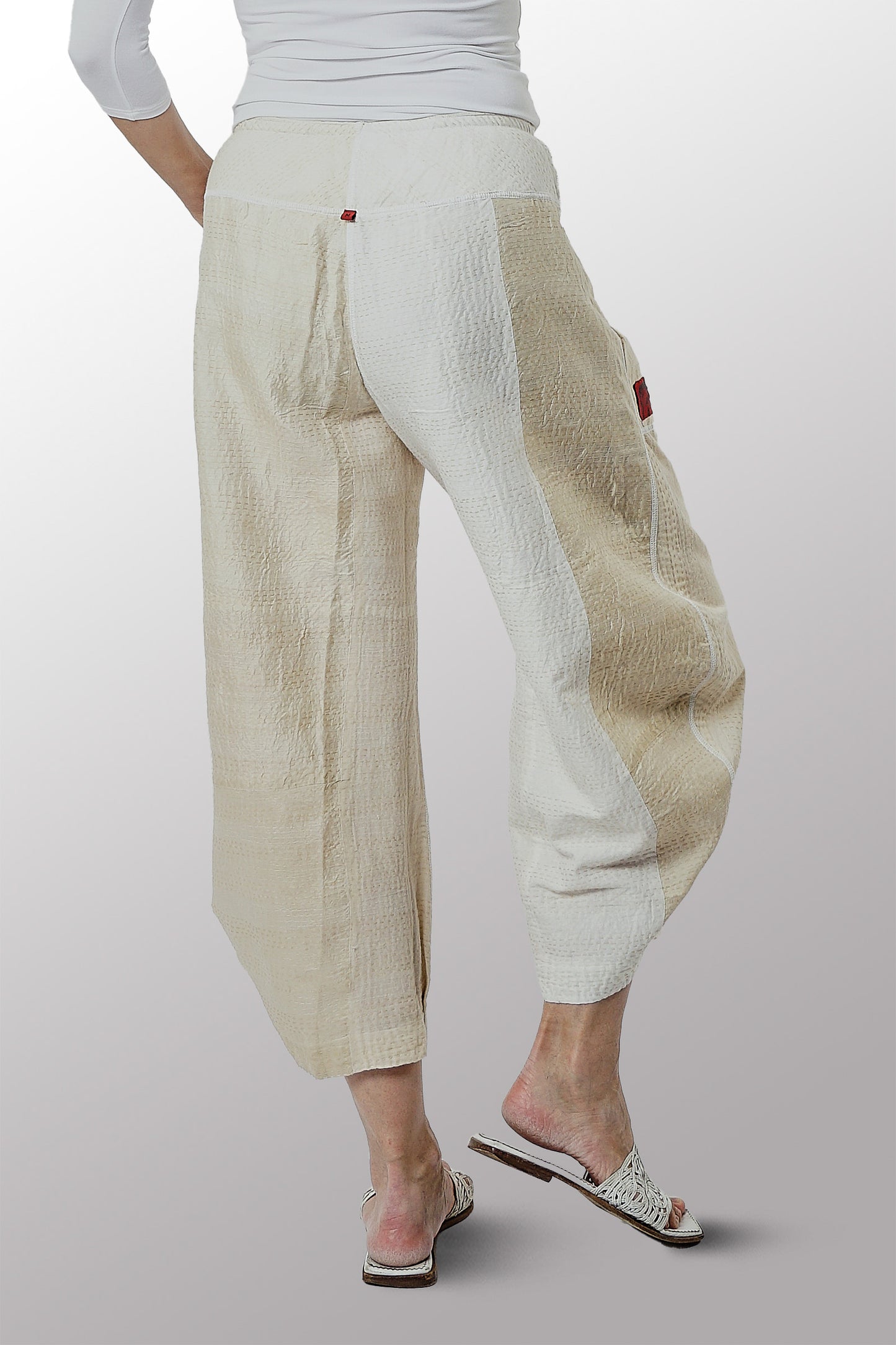 JAIPUR WHITE KANTHA HAREM PANTS - jw2605-ivy -