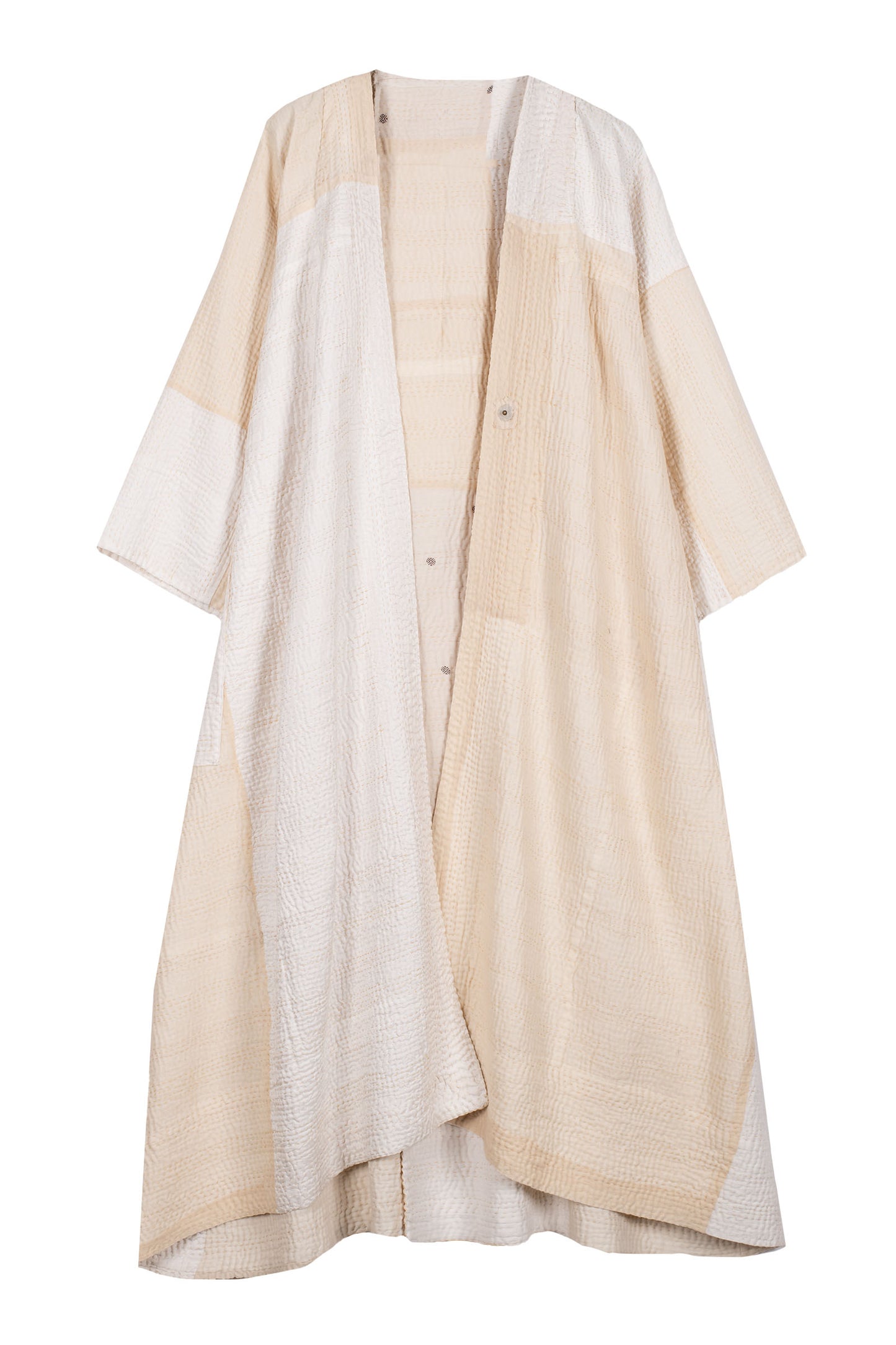 JAIPUR WHITE KANTHA KIMONO MAXI - jw4318-ivy -