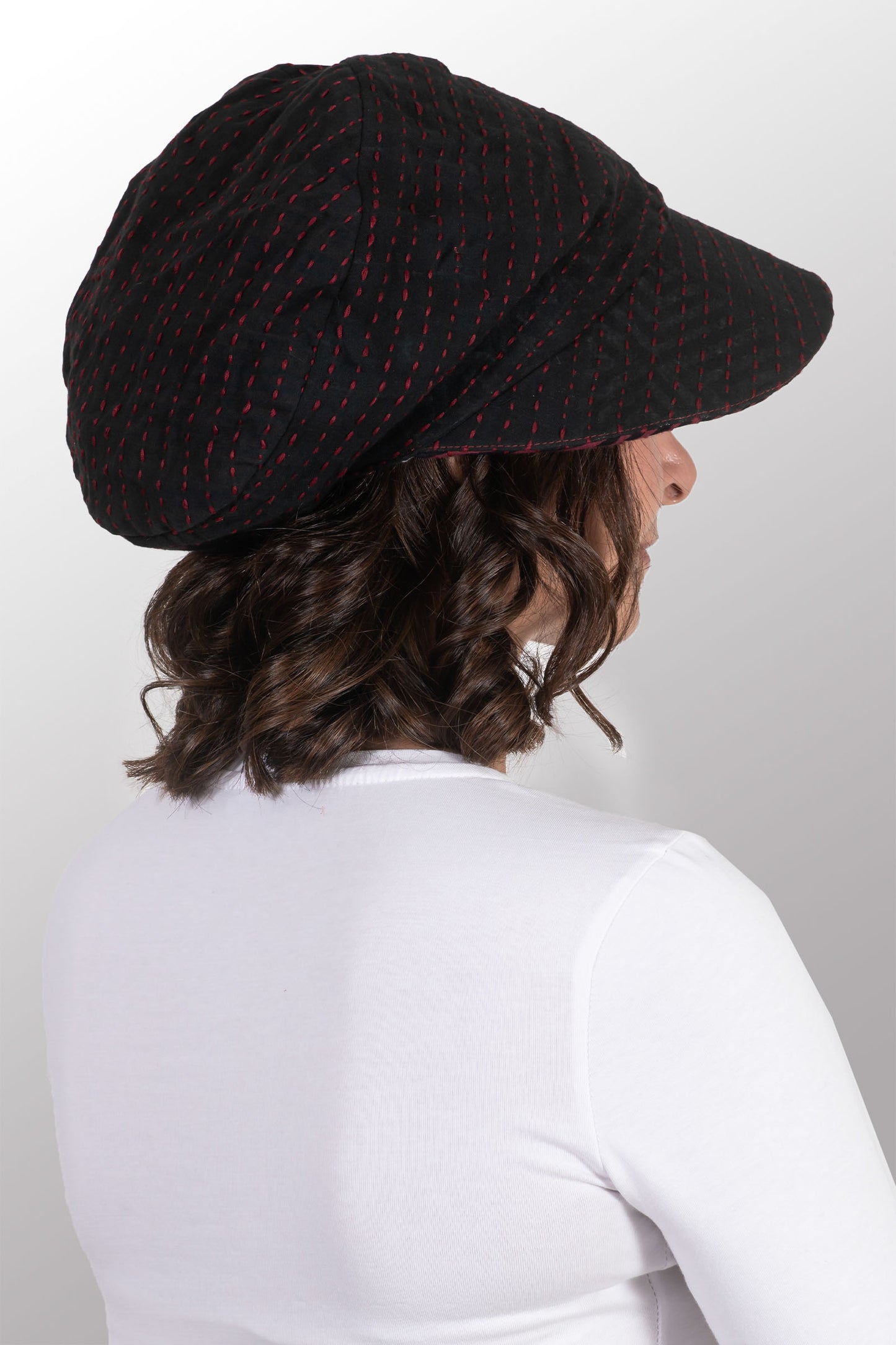 ART BBK KANTHA CASKET HAT BY KYOKO MURAYAMA - ab2895-red -