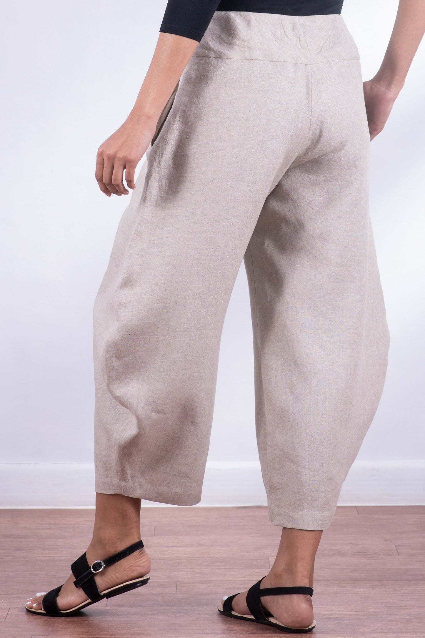 LINEN HAREM PANTS - ln1605-ntl -