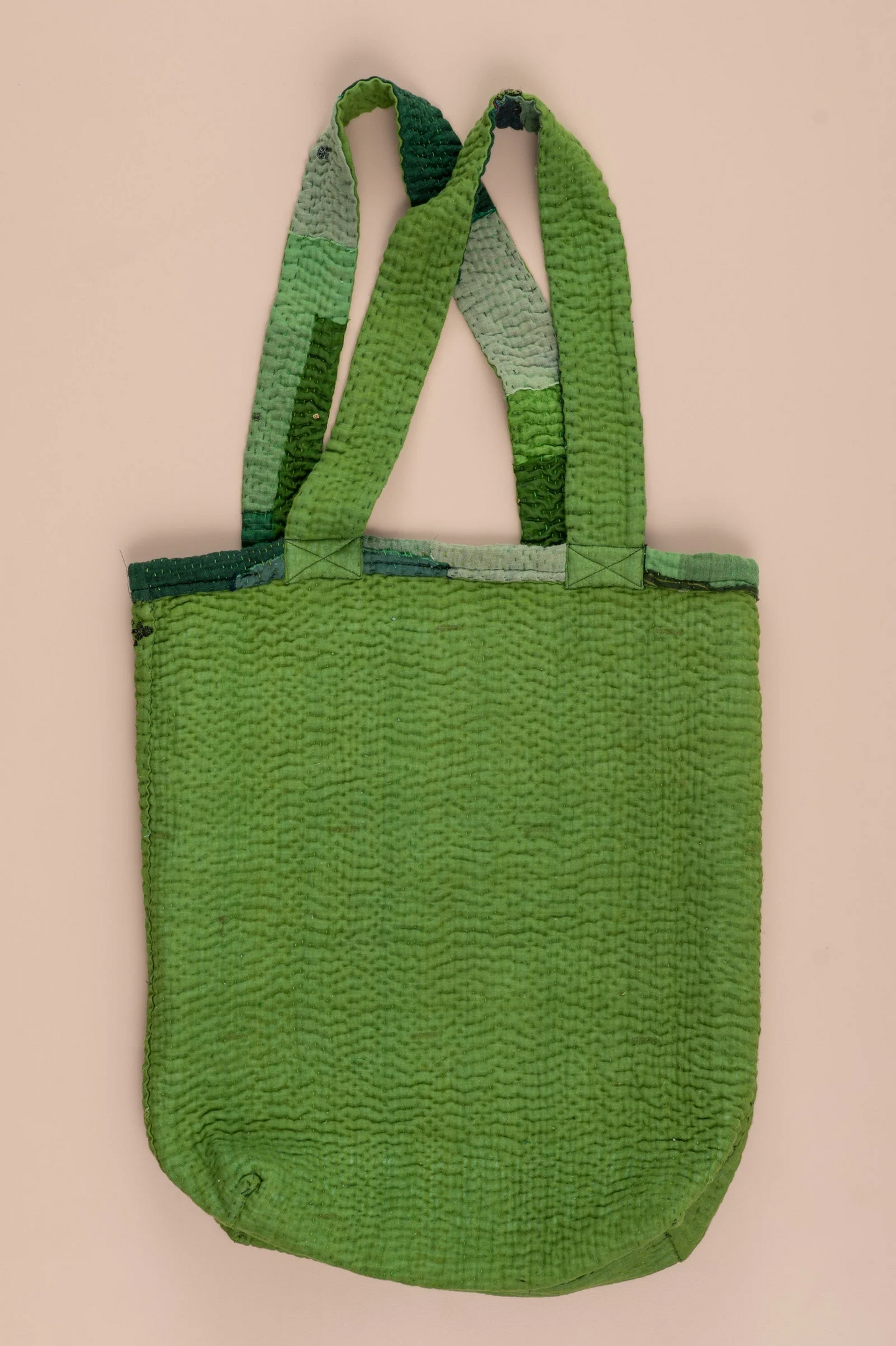 Landscape Handmade Vintage Kantha Tote Bag -Green -