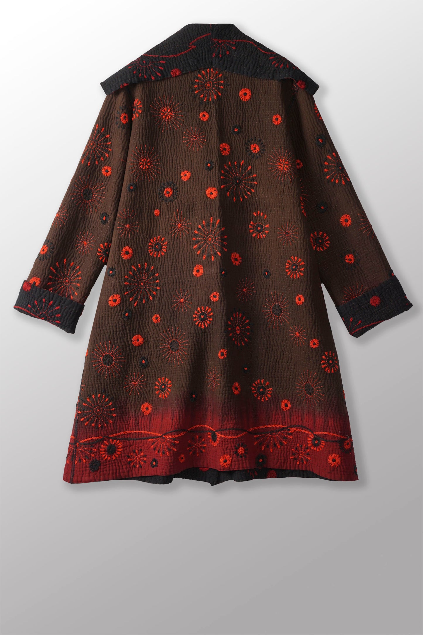 OMBRE SUN RALLI FIREWORKS KANTHA POCKET MEDIUM COAT - of4316-red -