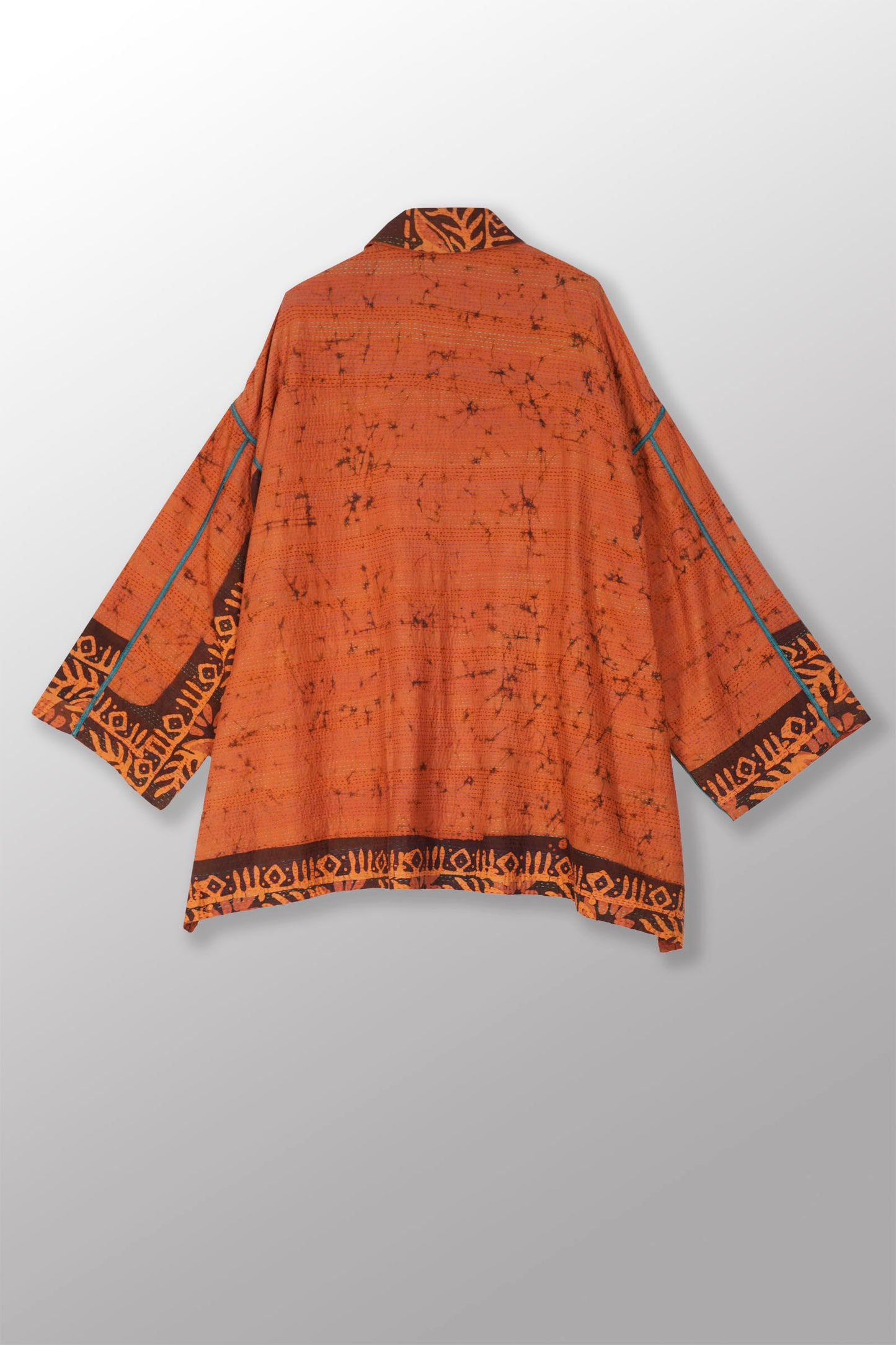 COTTON OVER DYE KANTHA OVERSIZED MINI COAT - ov2332-corg001a -