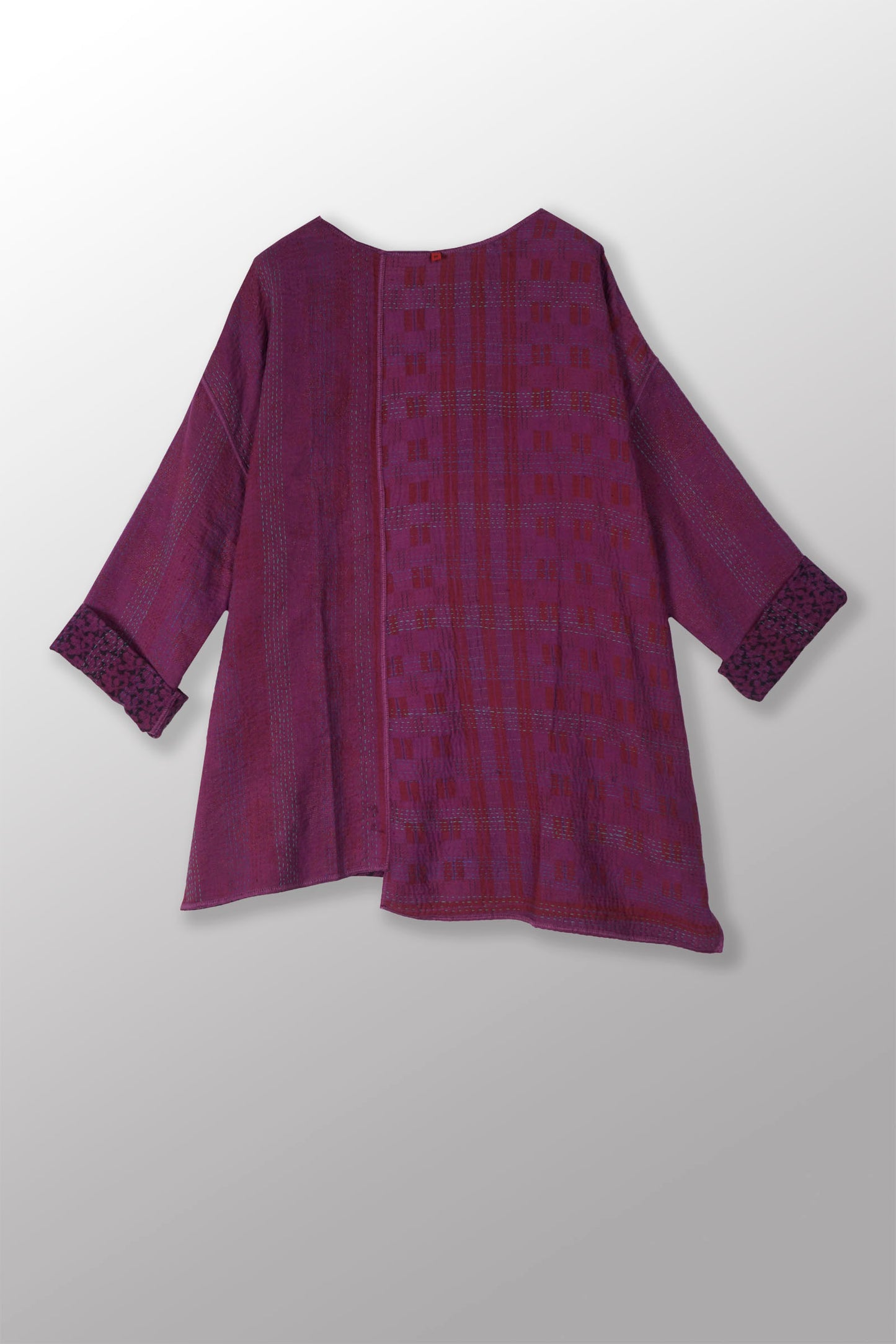 COTTON OVER DYE KANTHA OVERSIZED TUNIC - ov2510-cprp001m -