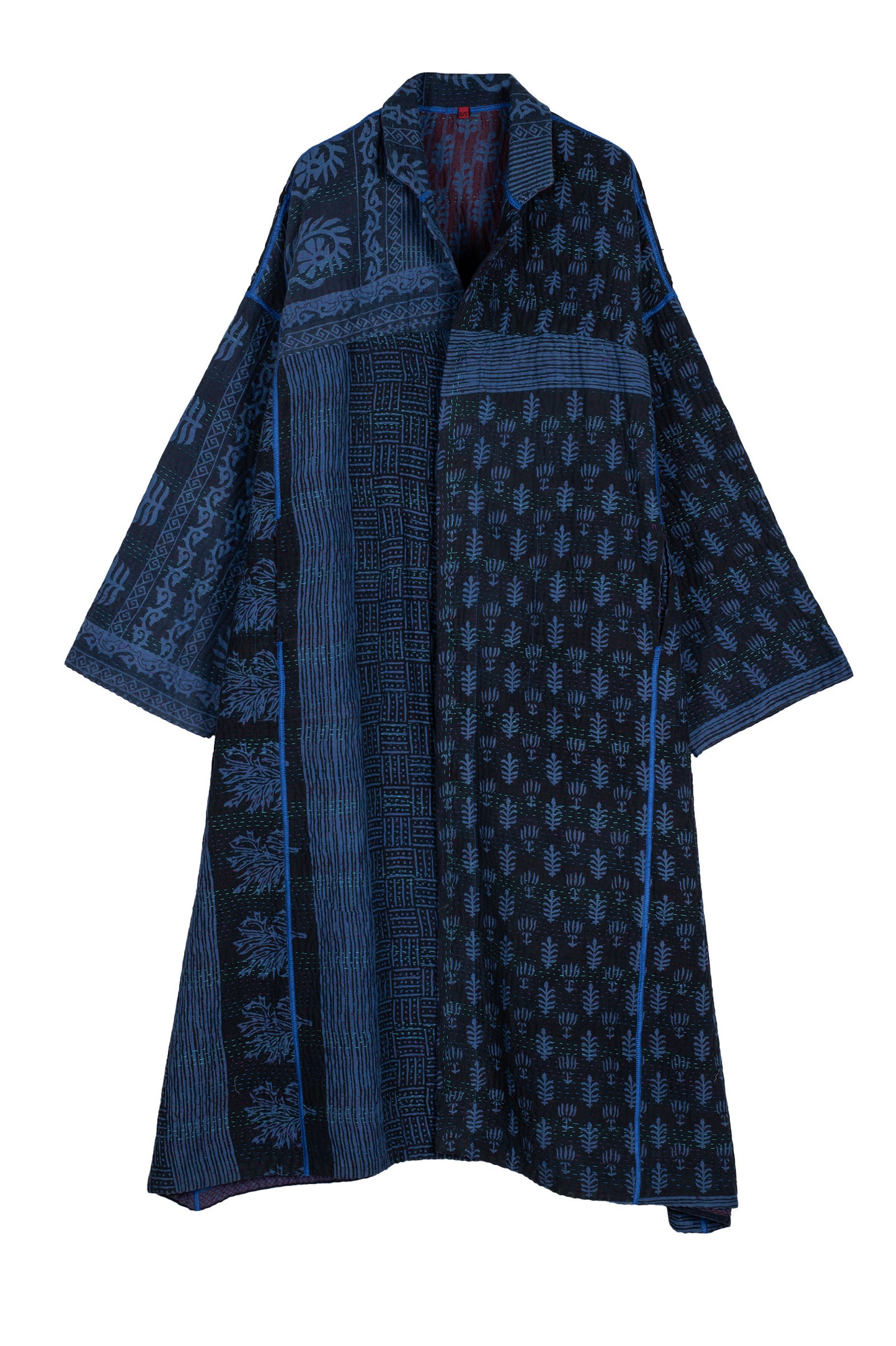 COTTON OVER DYE KANTHA OVERSIZED COAT - ov4326-0006a -