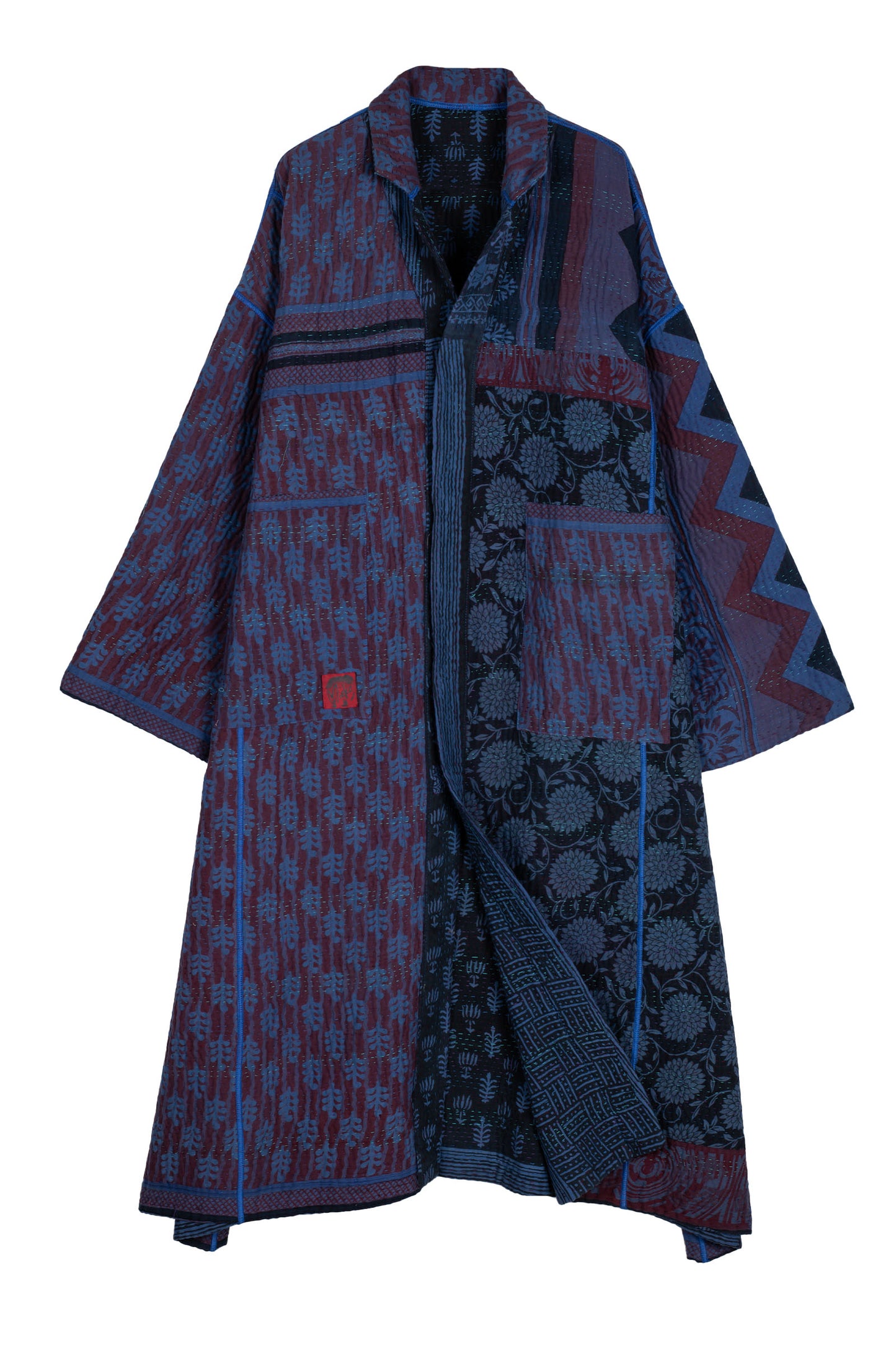 COTTON OVER DYE KANTHA OVERSIZED COAT - ov4326-0006a -