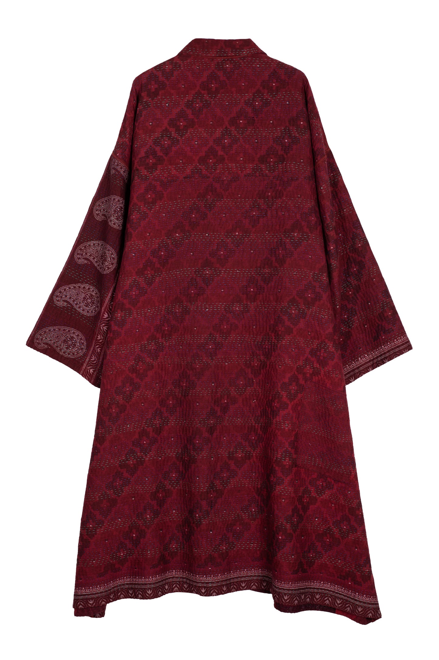 COTTON OVER DYE KANTHA OVERSIZED COAT - ov4326-0007a -