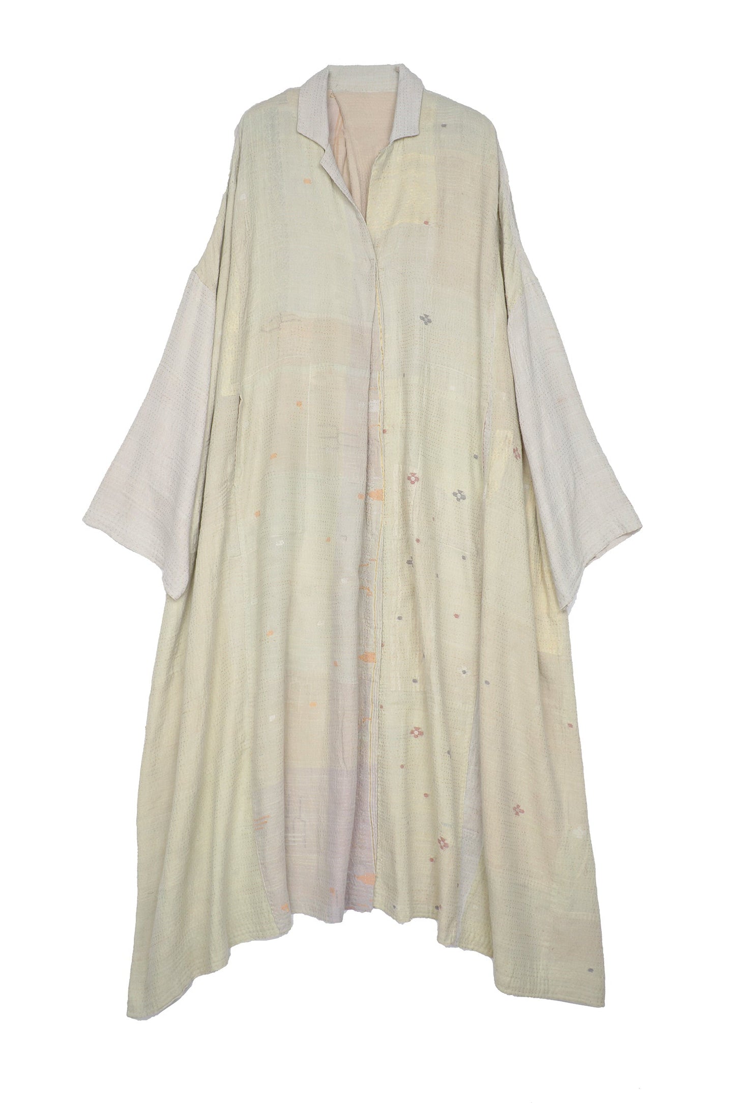 SOUTH WOVEN PATCH KANTHA OVERSIZE DRESS - pw2432-ivy -