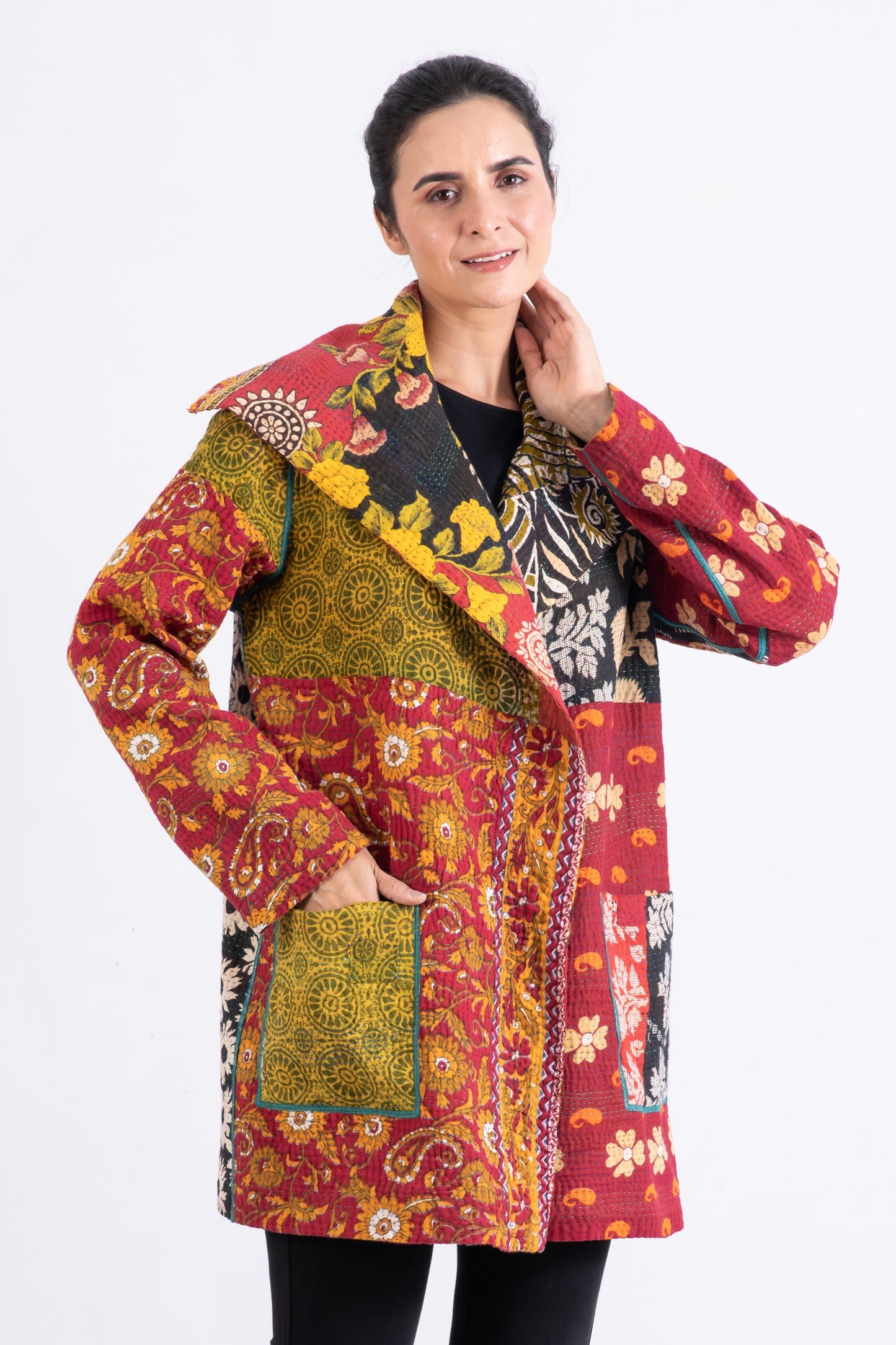 PUZZLE KANTHA POCKET JKT - pz4002-grn -