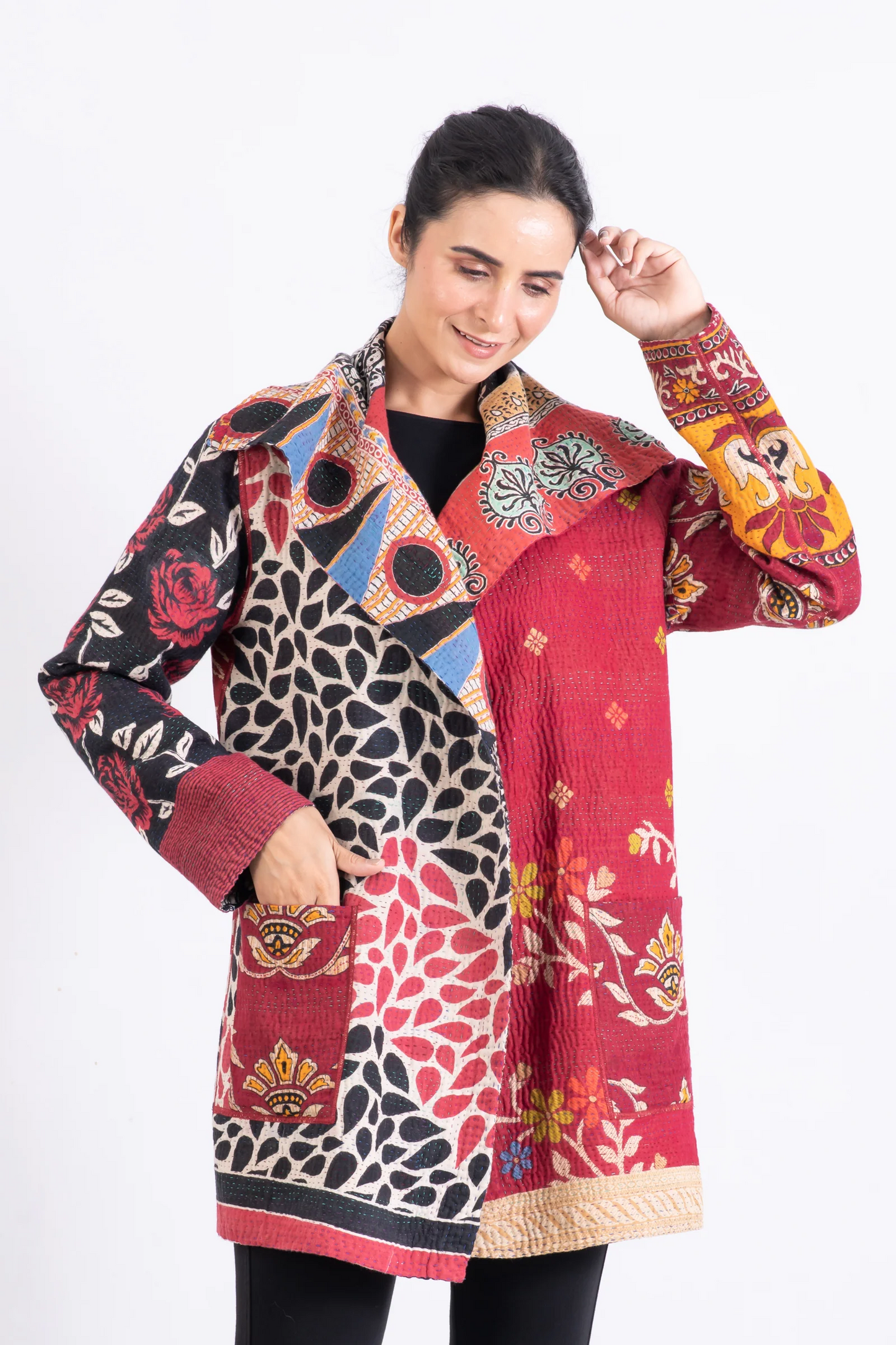 PUZZLE KANTHA POCKET JKT - pz4002-red -