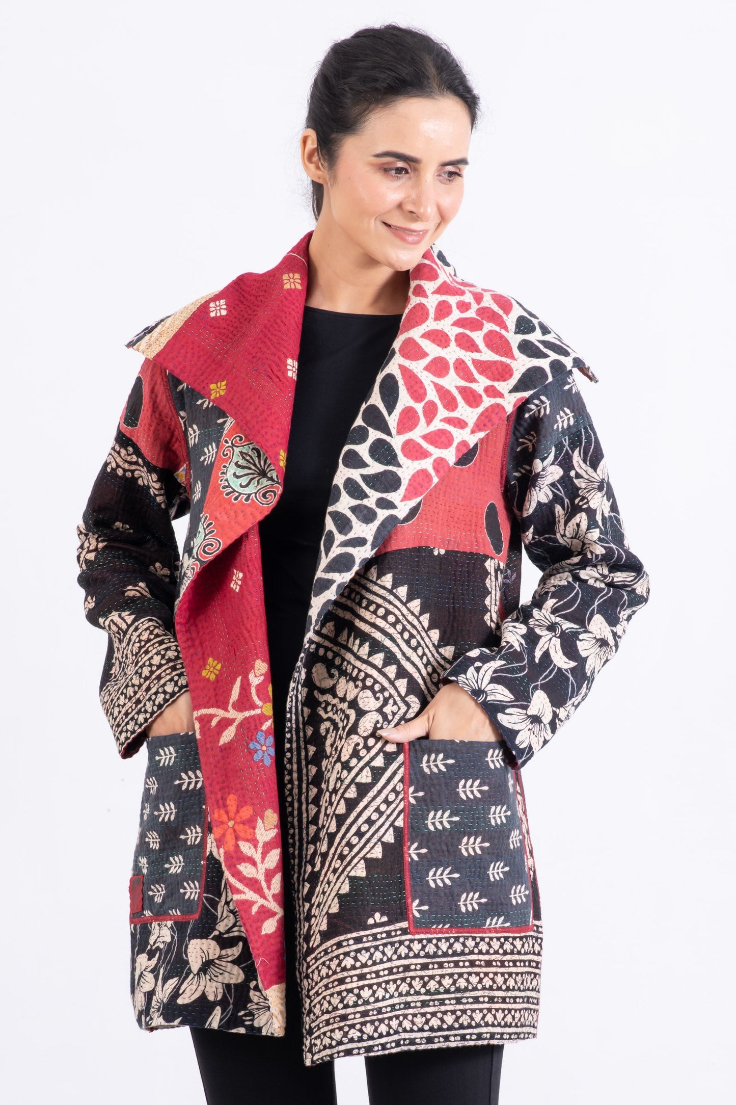 PUZZLE KANTHA POCKET JKT - pz4002-red -