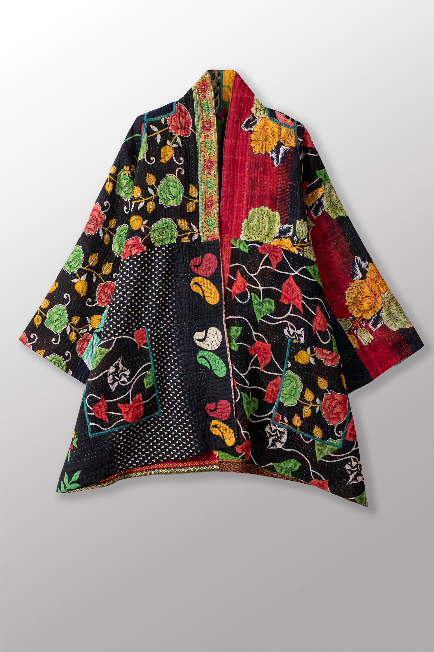 PUZZLE KANTHA A-LINE JKT - pz4003-grn -