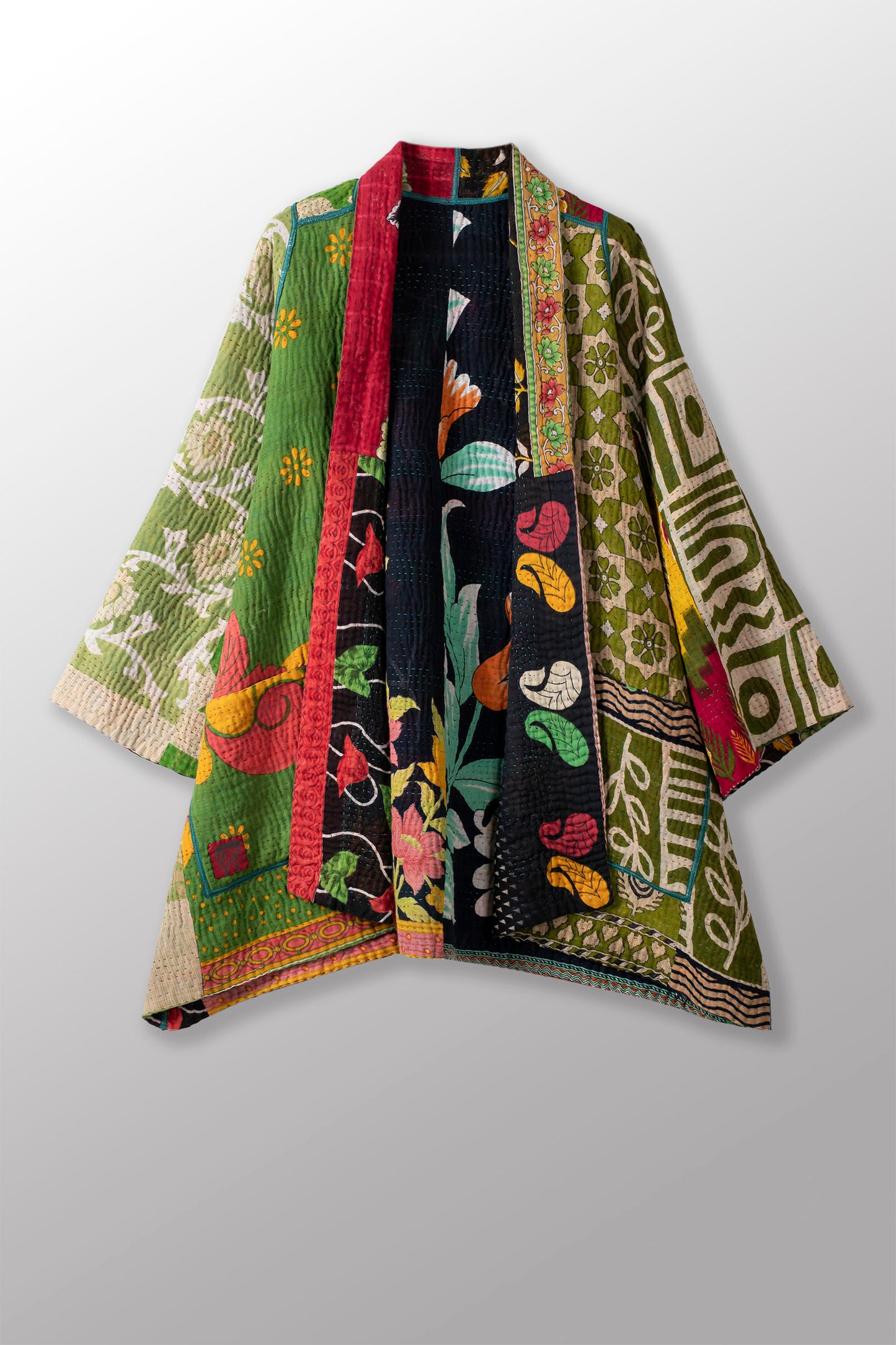 PUZZLE KANTHA A-LINE JKT - pz4003-grn -