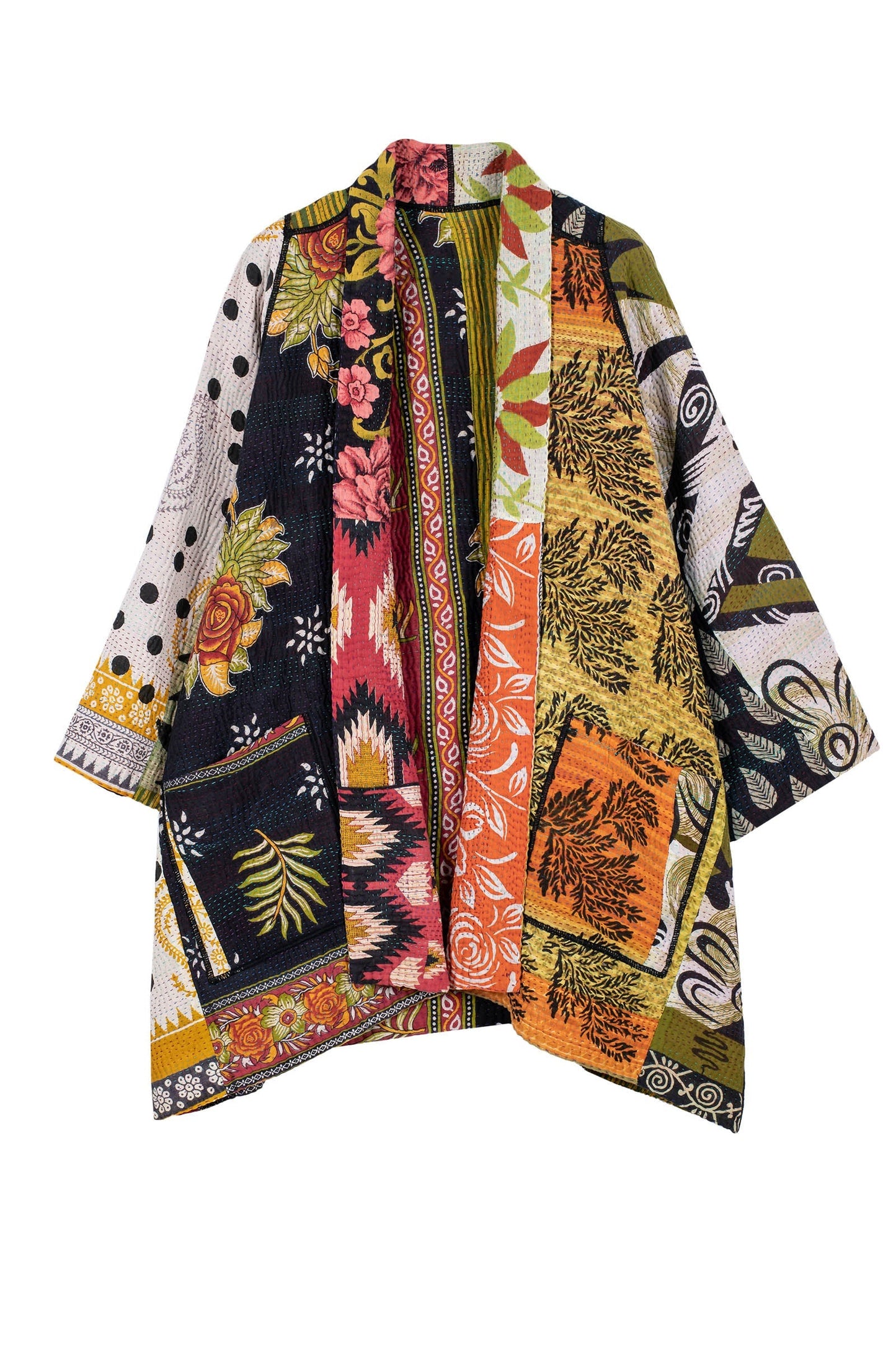 PUZZLE KANTHA A-LINE JKT - pz4003-grn -