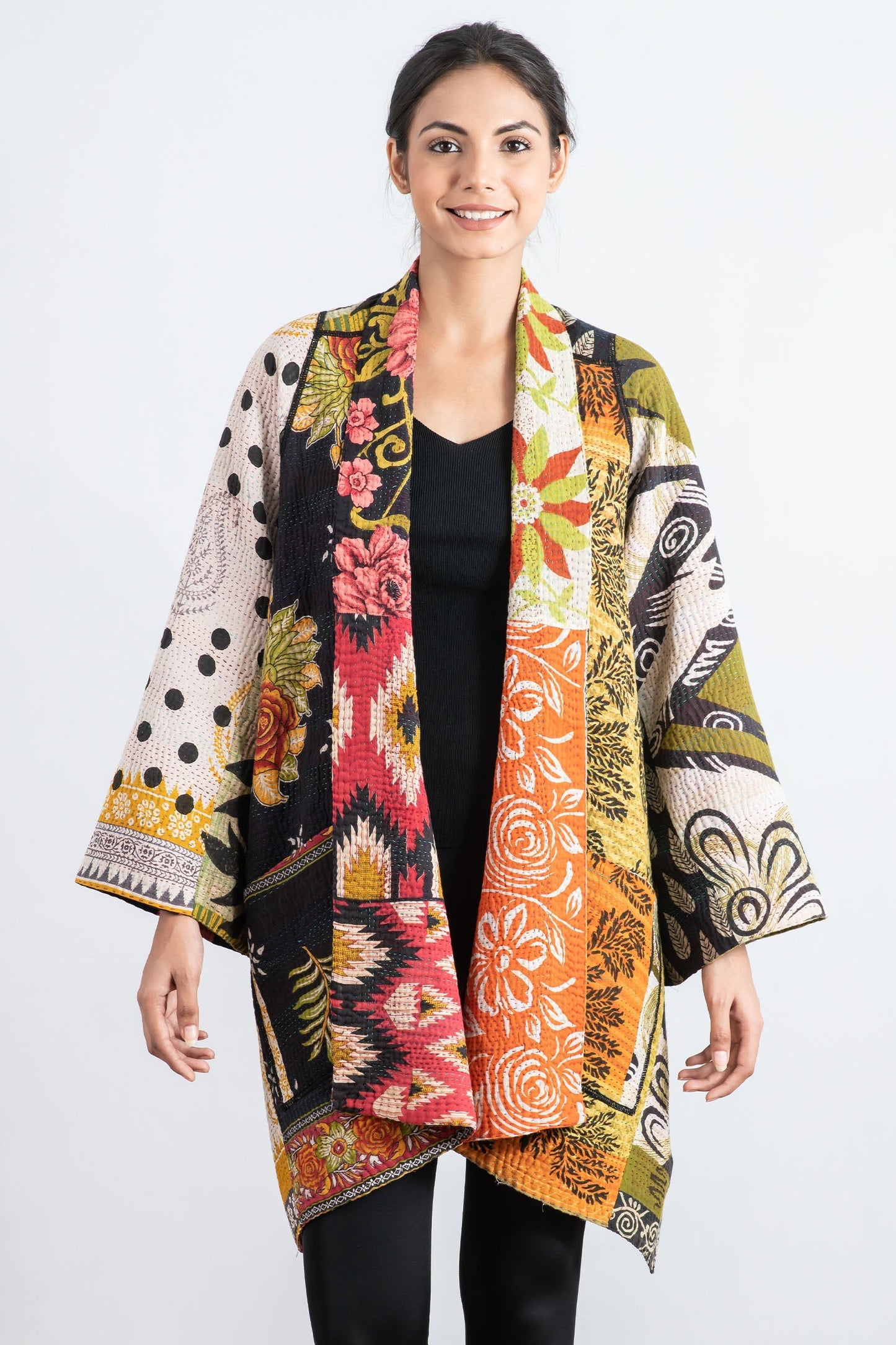 PUZZLE KANTHA A-LINE JKT - pz4003-grn -